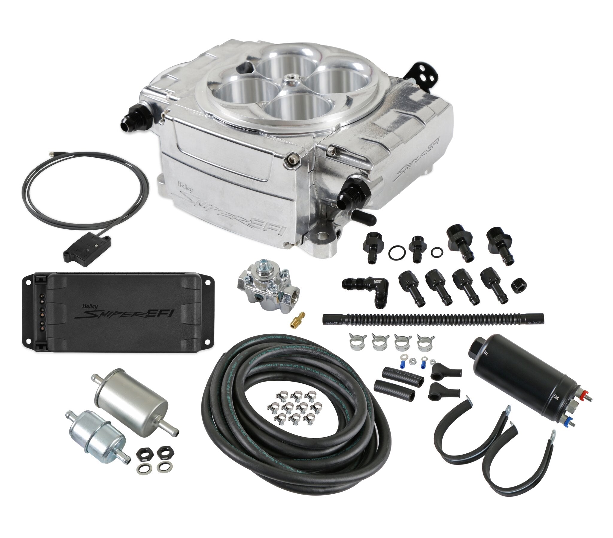 Holley Sniper EFI 550-510-BPK-SBF Sniper 2 EFI Bundle with HyperSpark Ignition System Holley Sniper EFI 550-510-BPK-SBF