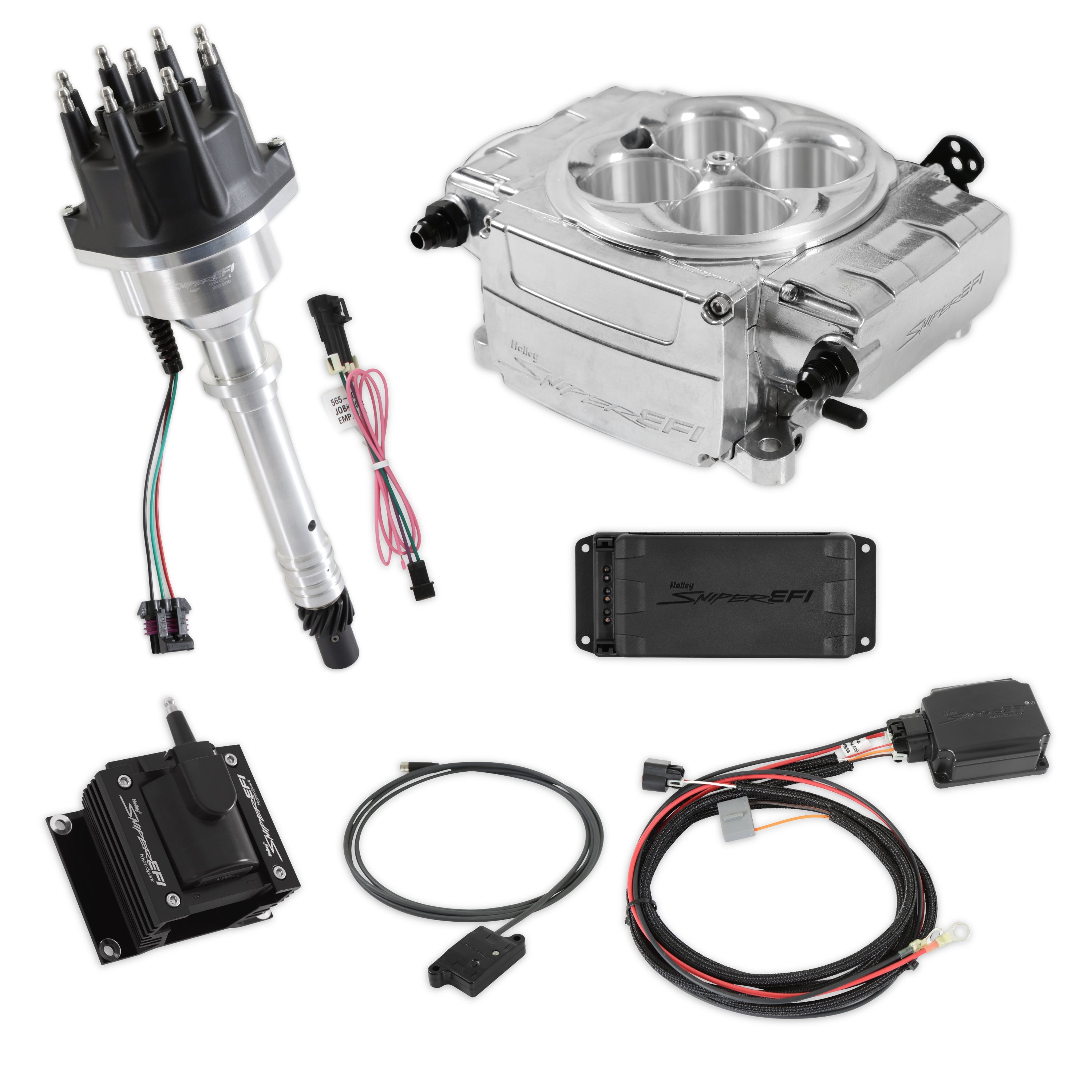 Holley Sniper EFI 550-510-BPX-SBC Sniper 2 EFI Bundle with HyperSpark Ignition System Holley Sniper EFI 550-510-BPX-SBC