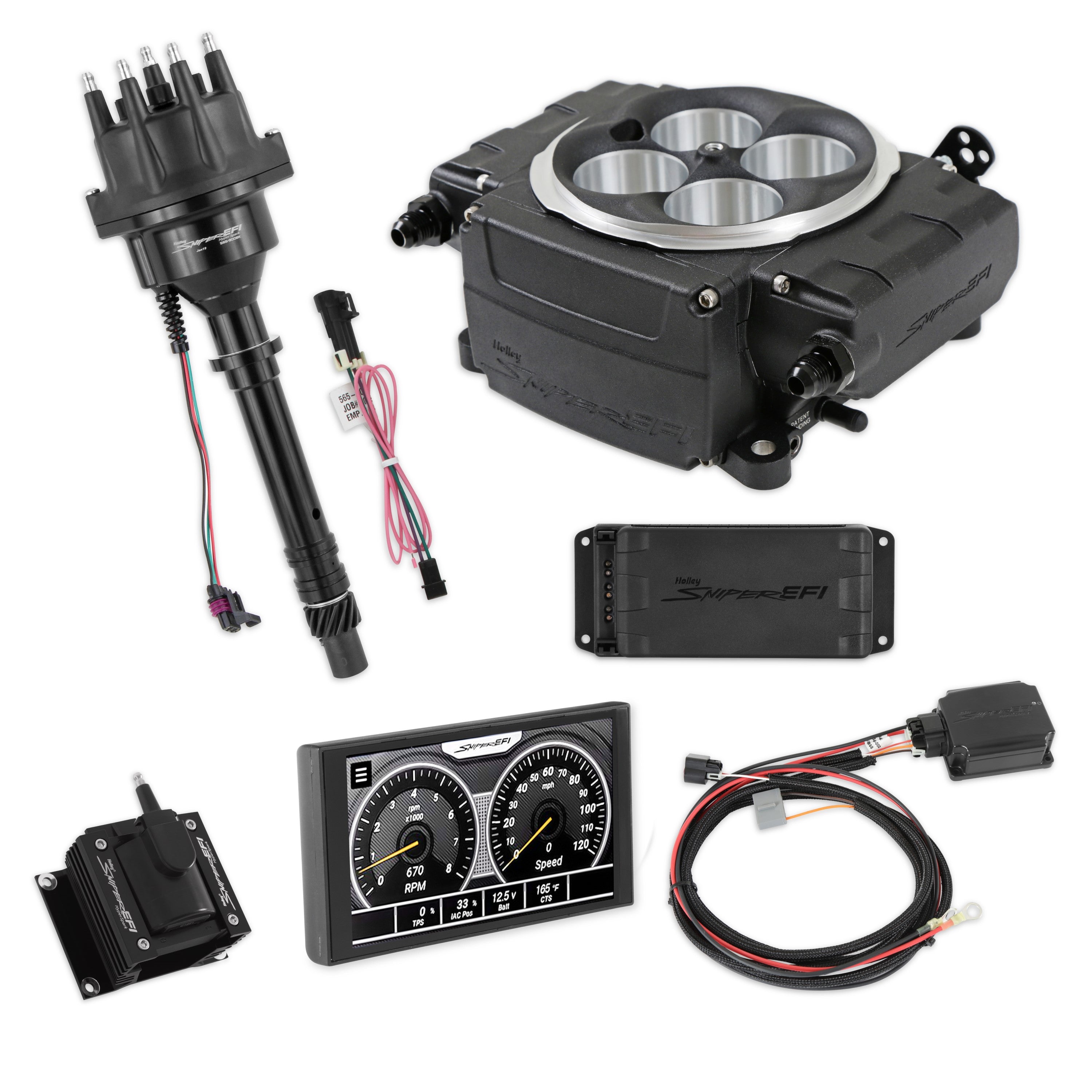 Holley Sniper EFI 550-511-5PX-SBC Sniper 2 EFI Bundle with HyperSpark Ignition System Holley Sniper EFI 550-511-5PX-SBC