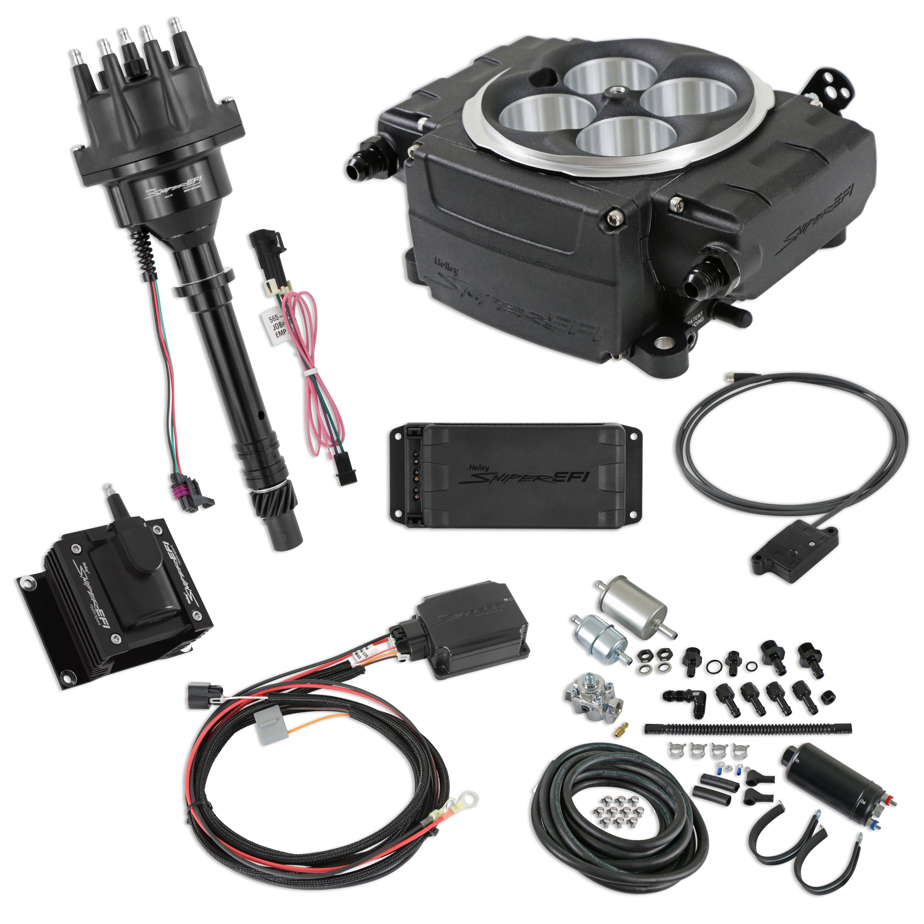Holley Sniper EFI 550-511-BPK-SBC Sniper 2 EFI Bundle with HyperSpark Ignition System Holley Sniper EFI 550-511-BPK-SBC