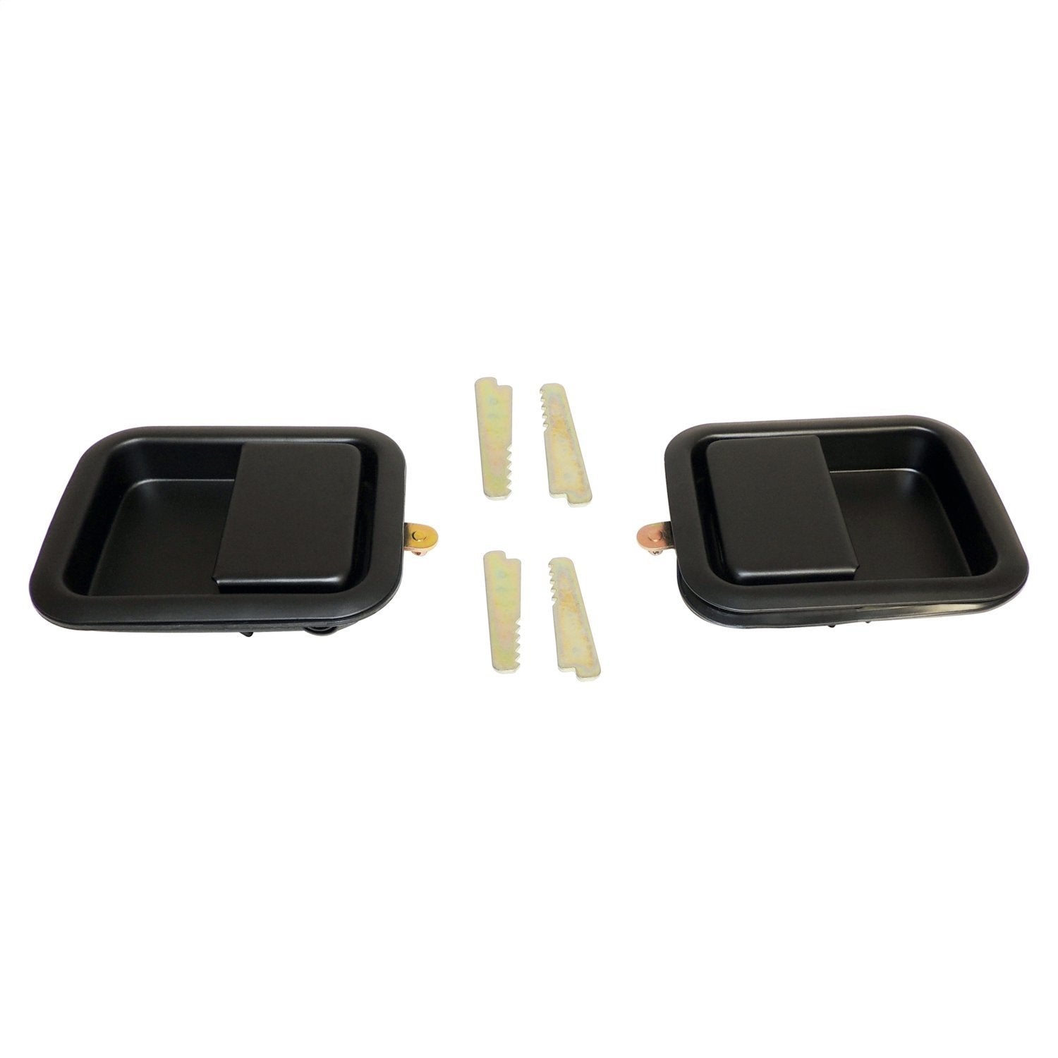 Crown Automotive Jeep Replacement 55076222K Door Handle Kit; Incl. Black Handles/4 Keepers; w/Full Steel Doors; Crown Automotive Jeep Replacement 55076222K