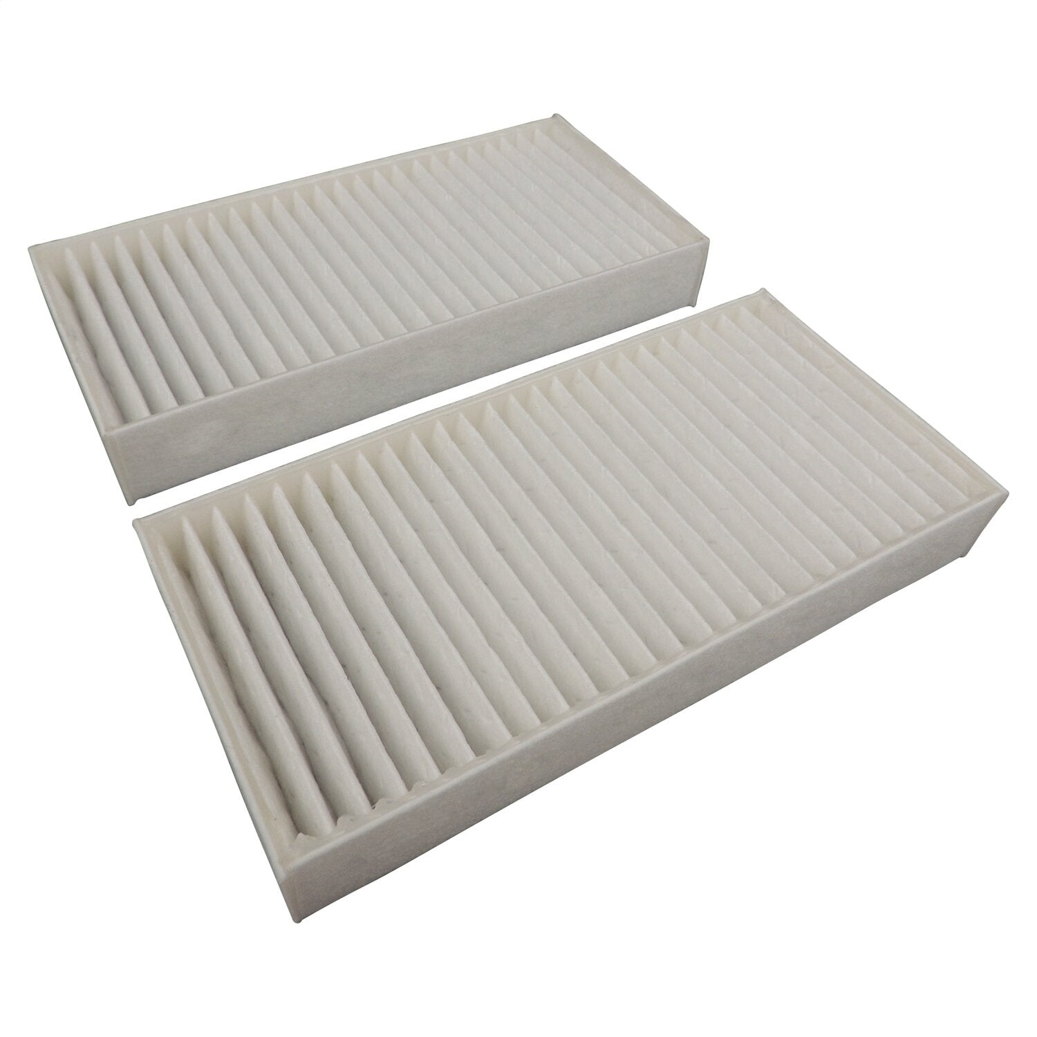 Crown Automotive Jeep Replacement 55111302K Cabin Air Filter Kit; Includes 2 Cabin Air Filters; Paper; White; Crown Automotive Jeep Replacement 55111302K