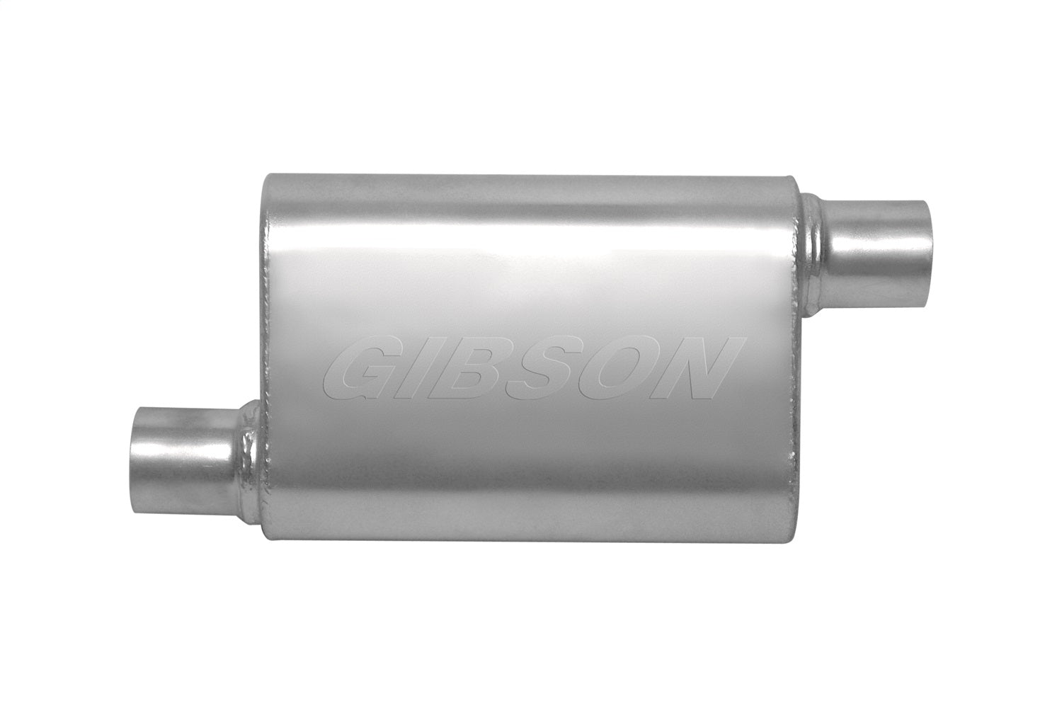 Gibson Performance Exhaust 55132S CFT Superflow Offset/Offset Oval Muffler; Stainless Gibson Performance Exhaust 55132S