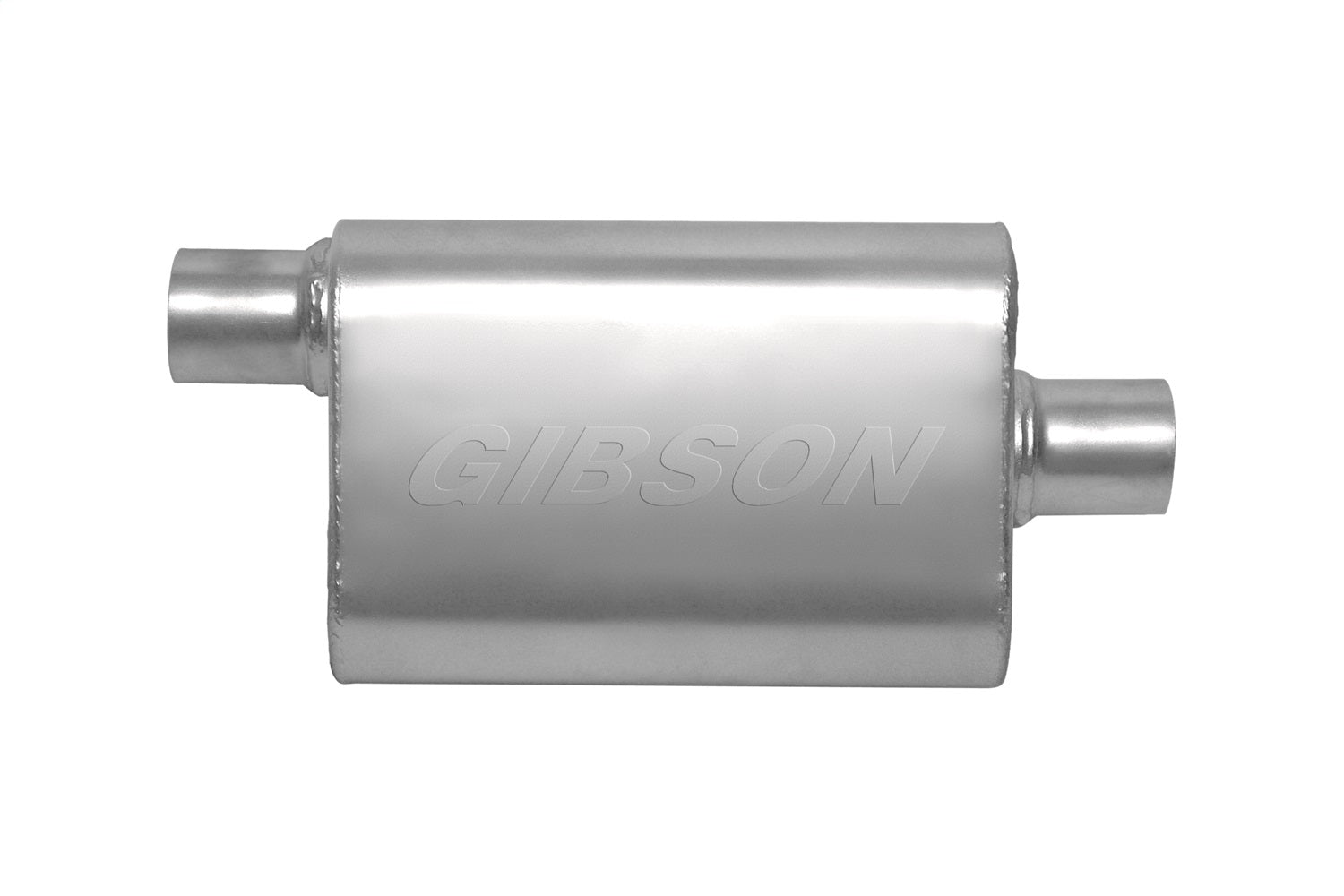 Gibson Performance Exhaust 55140S CFT Superflow Offset/Center Oval Muffler; Stainless Gibson Performance Exhaust 55140S