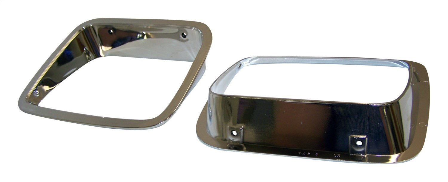 Crown Automotive Jeep Replacement 56003104K Head Light Bezel Kit; Includes Chrome Bezels; Crown Automotive Jeep Replacement 56003104K