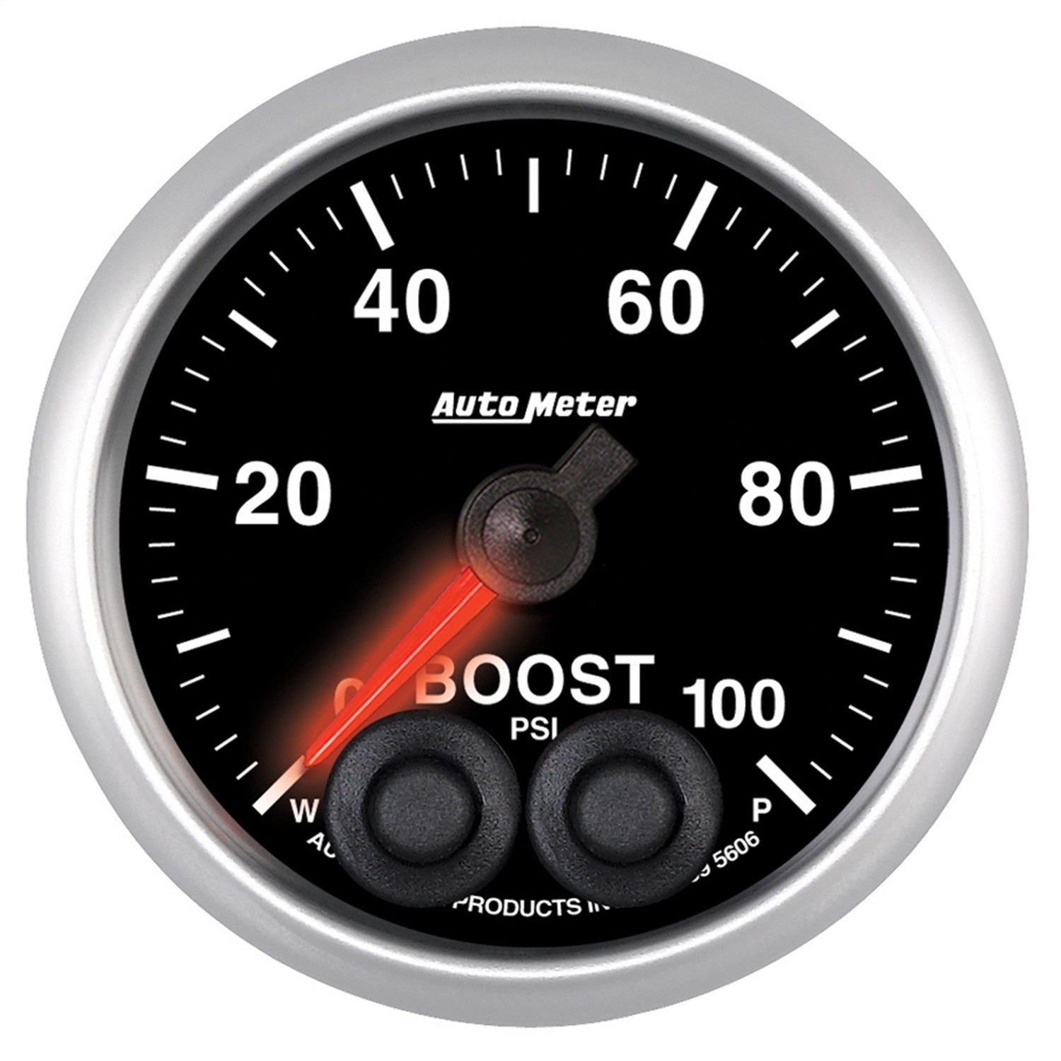 AutoMeter 5606 GAUGE; BOOST; 2 1/16in.; 100PSI; DIGITAL STEPPER MOTOR W/PEAK/WARN; ELITE AutoMeter 5606