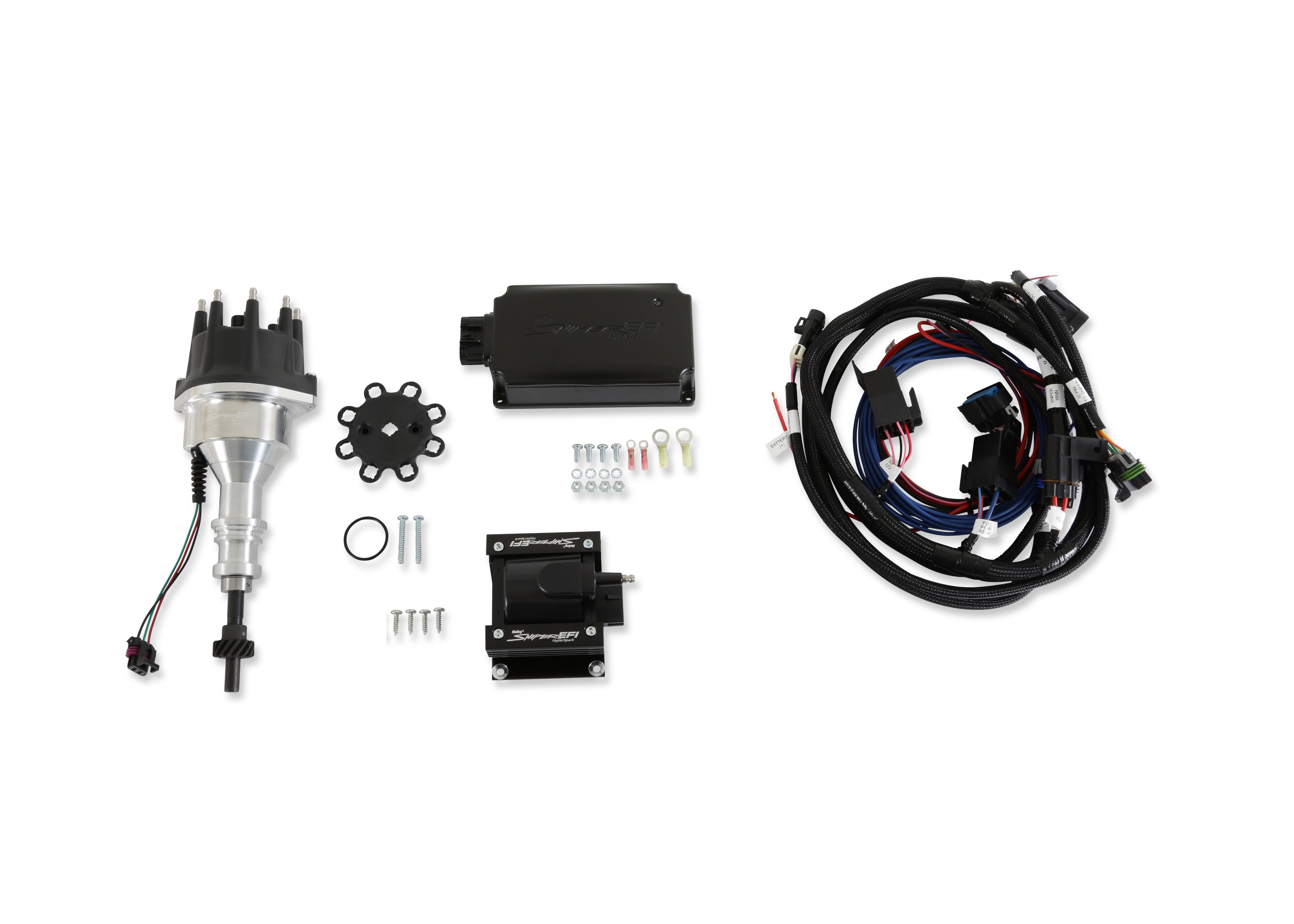 Holley Sniper EFI 565-301K Includes distributor, ignition box, ignition coil, and main harness Holley Sniper EFI 565-301K