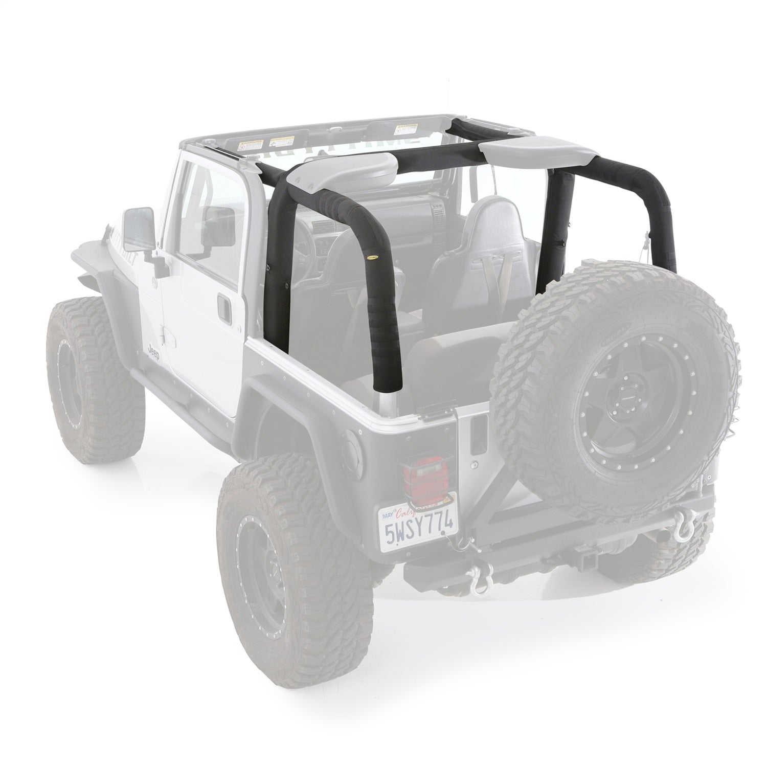 Replacement MOLLE Roll Bar Padding; 3 Pc. Kit; Foam Lined Fabric; Smittybilt 5665201
