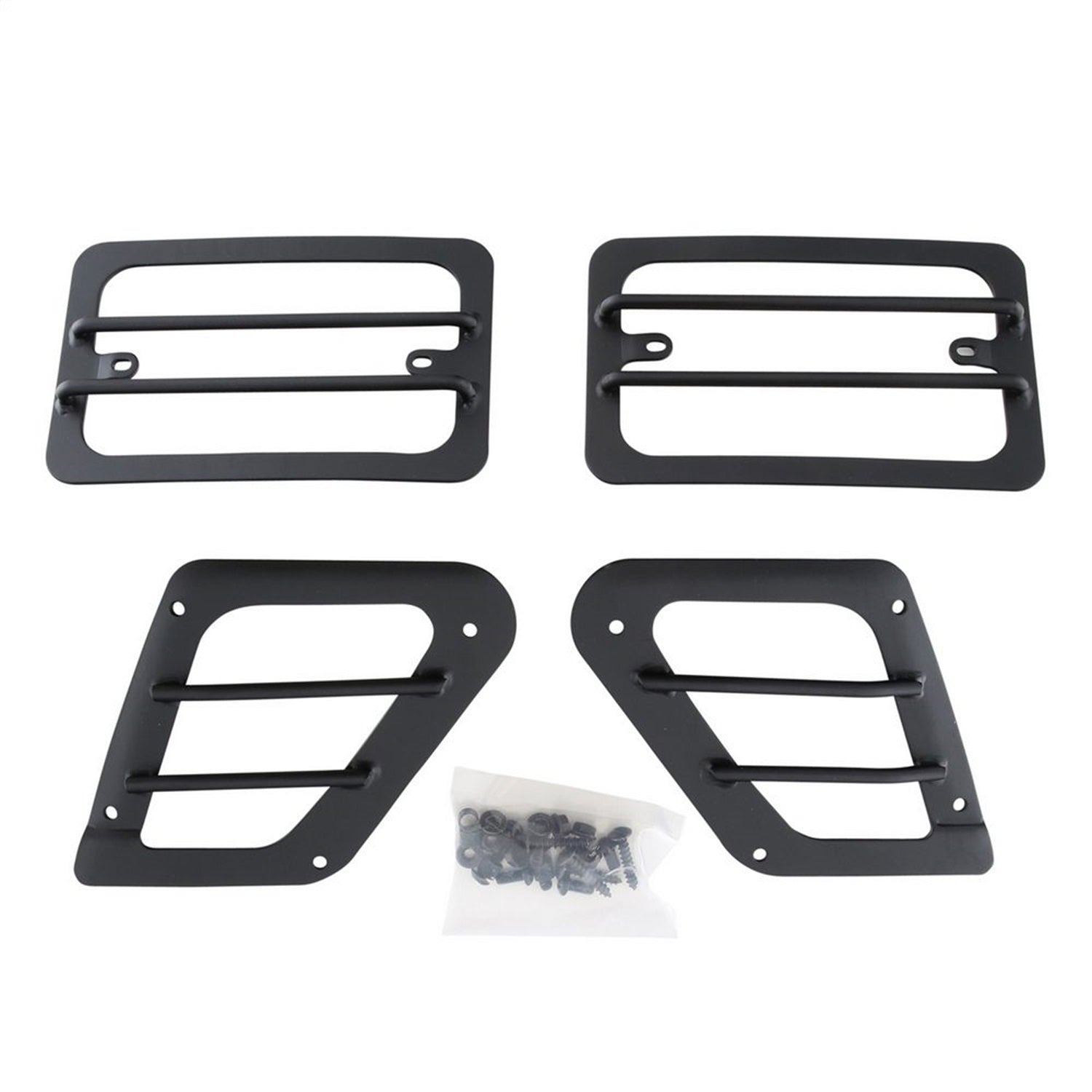 Euro Turn Signal Guard; 4 pc.; Incl. Side Marker; Black; No Drill Installation; Smittybilt 5670