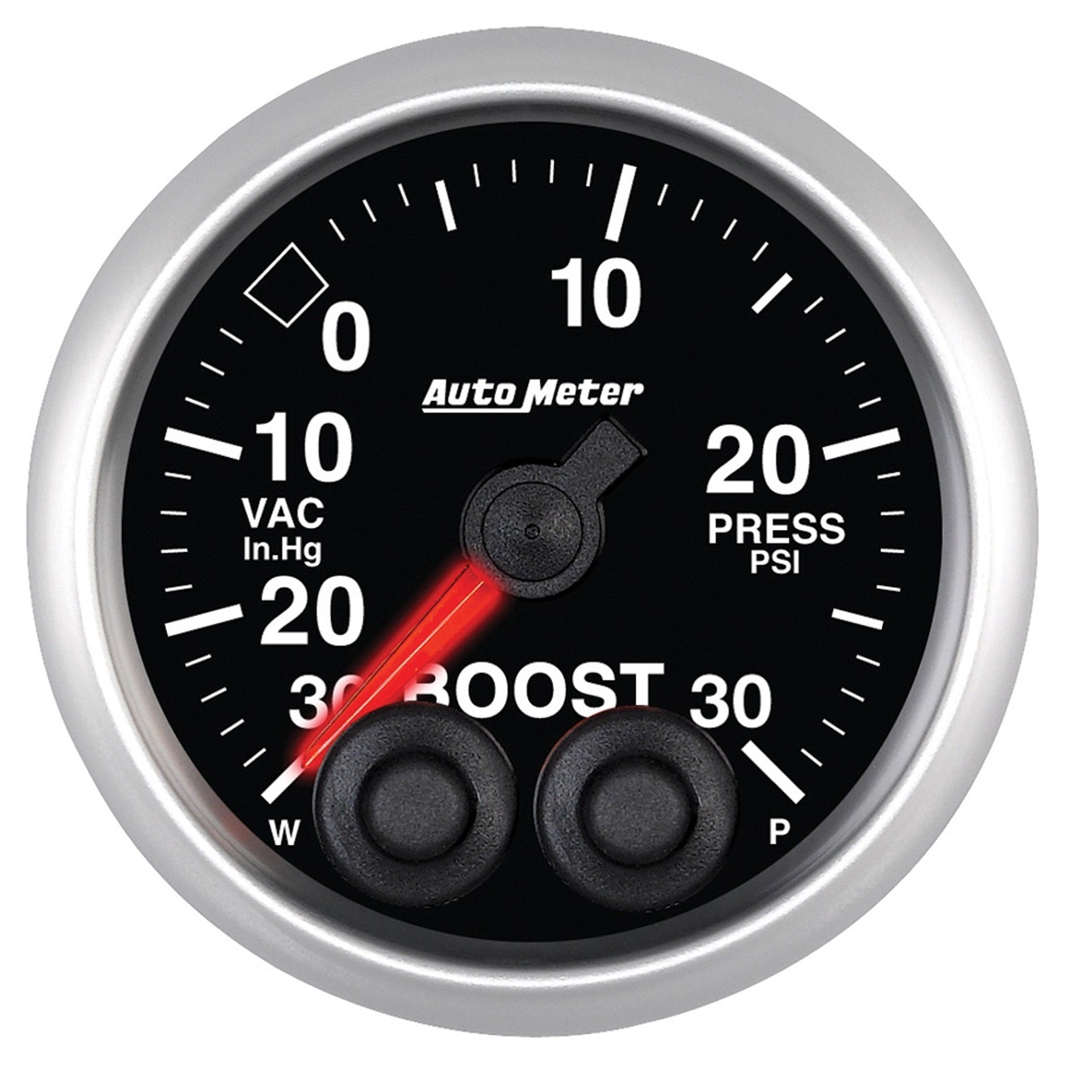 AutoMeter 5677 GAUGE; VAC/BOOST; 2 1/16in.; 30INHG-30PSI; STEPPER MOTOR W/PEAK/WARN; ELITE AutoMeter 5677