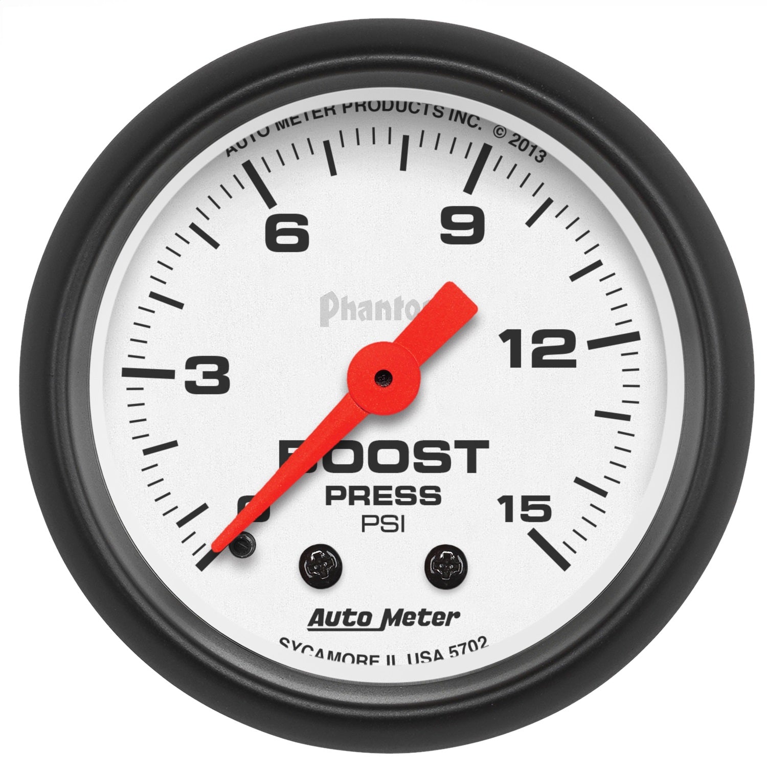 AutoMeter 5702 GAUGE; BOOST; 2 1/16in.; 15PSI; MECHANICAL; PHANTOM AutoMeter 5702