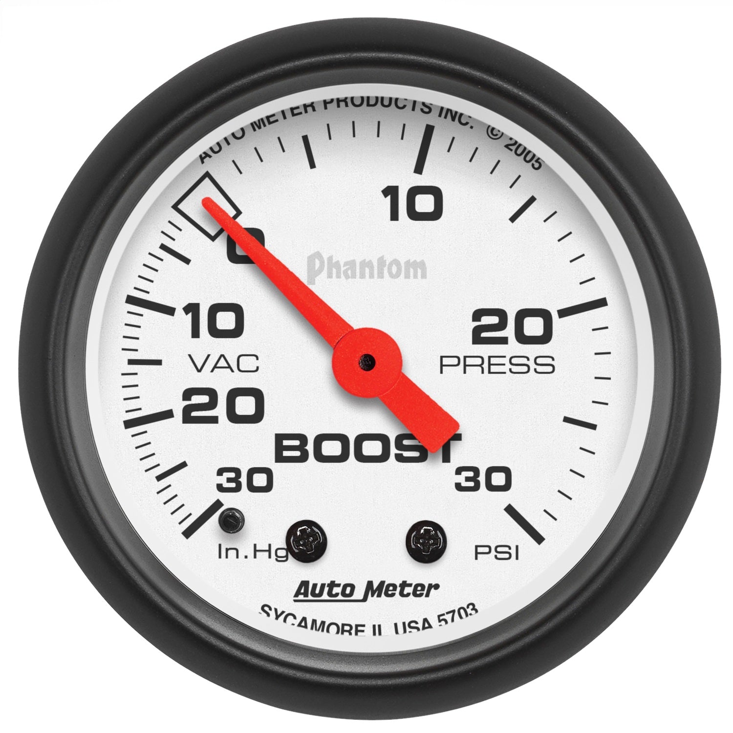 AutoMeter 5703 GAUGE; VAC/BOOST; 2 1/16in.; 30INHG-30PSI; MECHANICAL; PHANTOM AutoMeter 5703