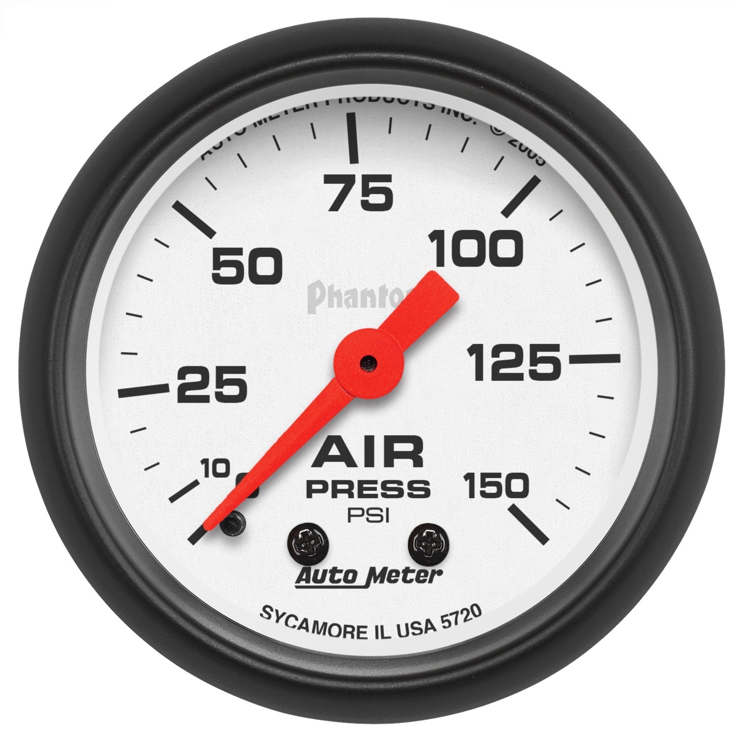 AutoMeter 5720 GAUGE; AIR PRESS; 2 1/16in.; 150PSI; MECHANICAL; PHANTOM AutoMeter 5720