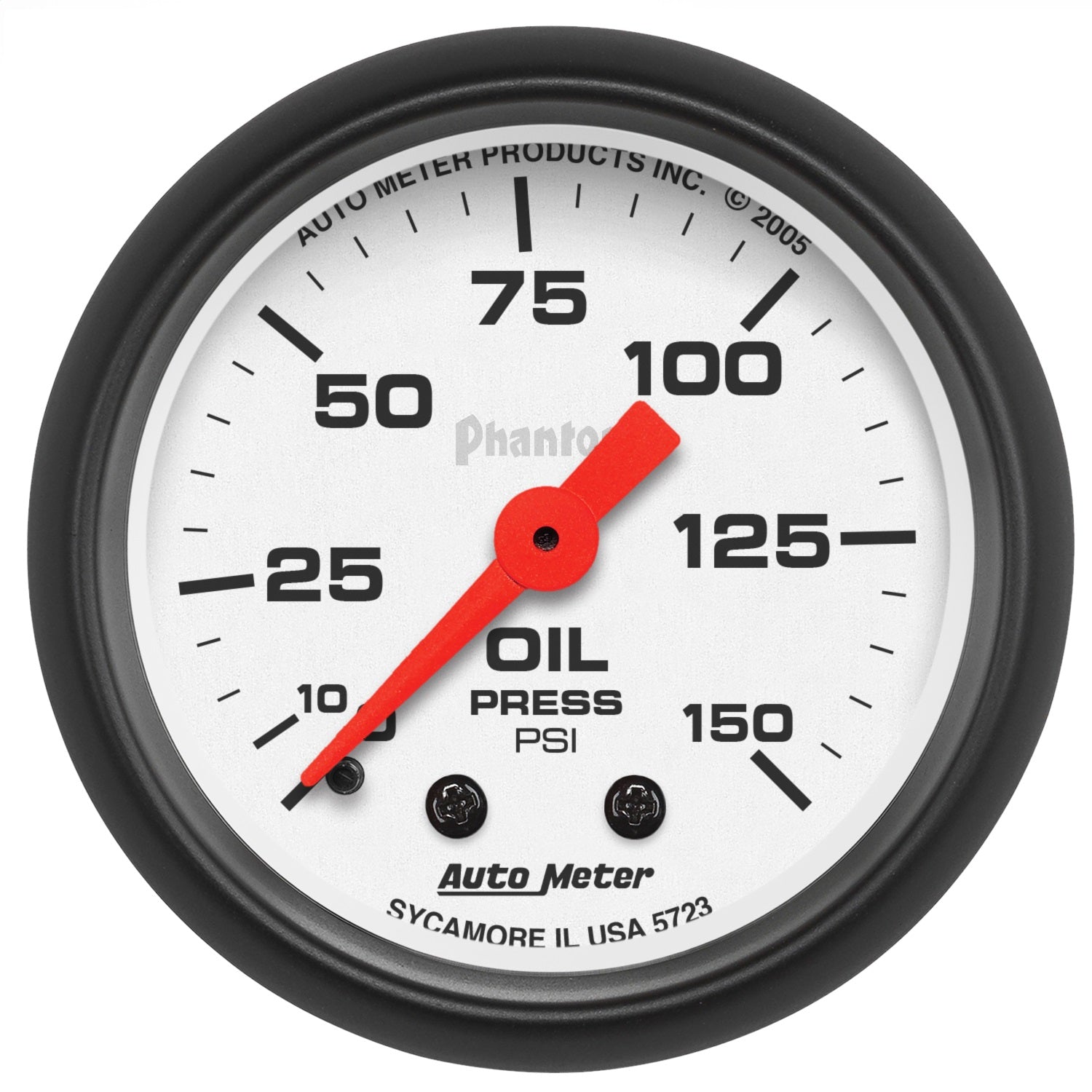 AutoMeter 5723 GAUGE; OIL PRESSURE; 2 1/16in.; 150PSI; MECHANICAL; PHANTOM AutoMeter 5723