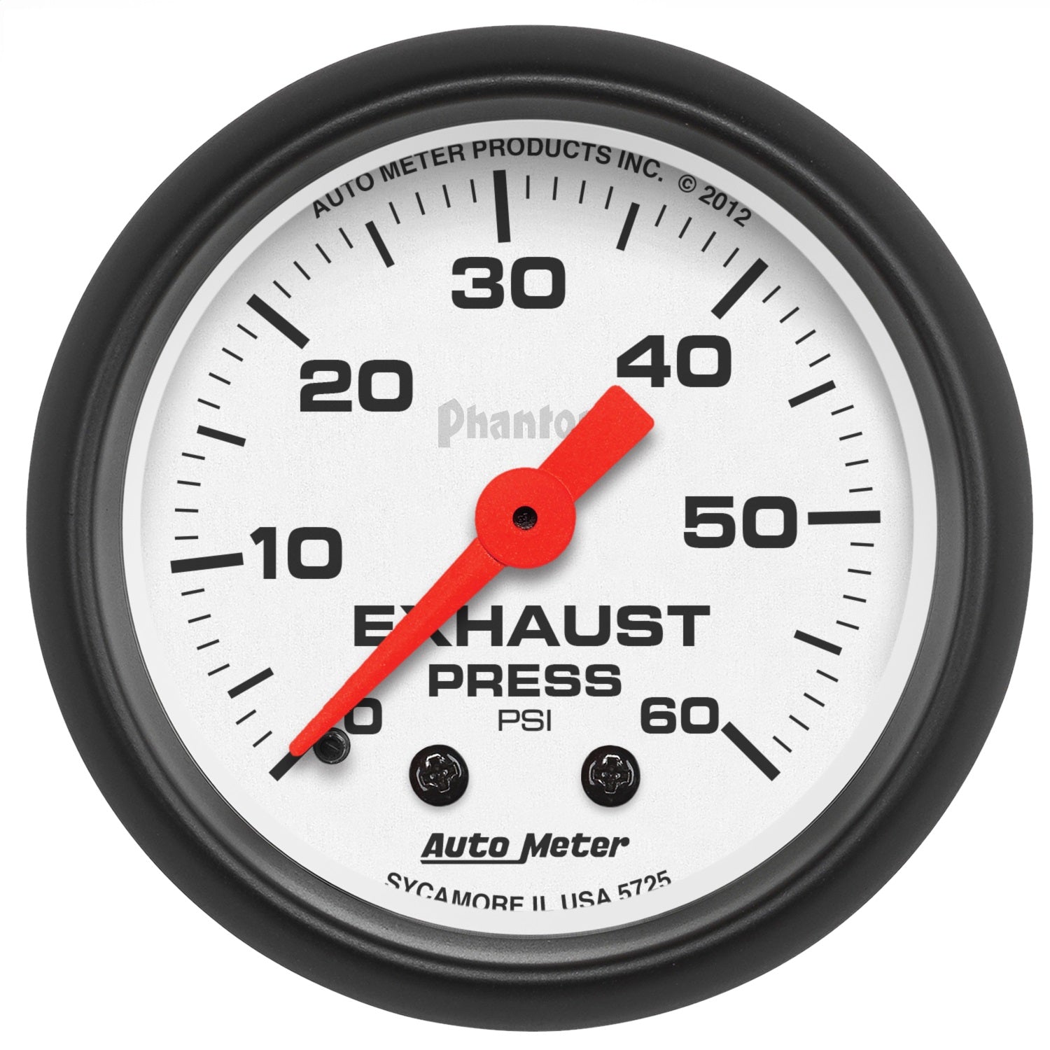 AutoMeter 5725 GAUGE; EXHAUST PRESS; 2 1/16in.; 60PSI; MECHANICAL; PHANTOM AutoMeter 5725