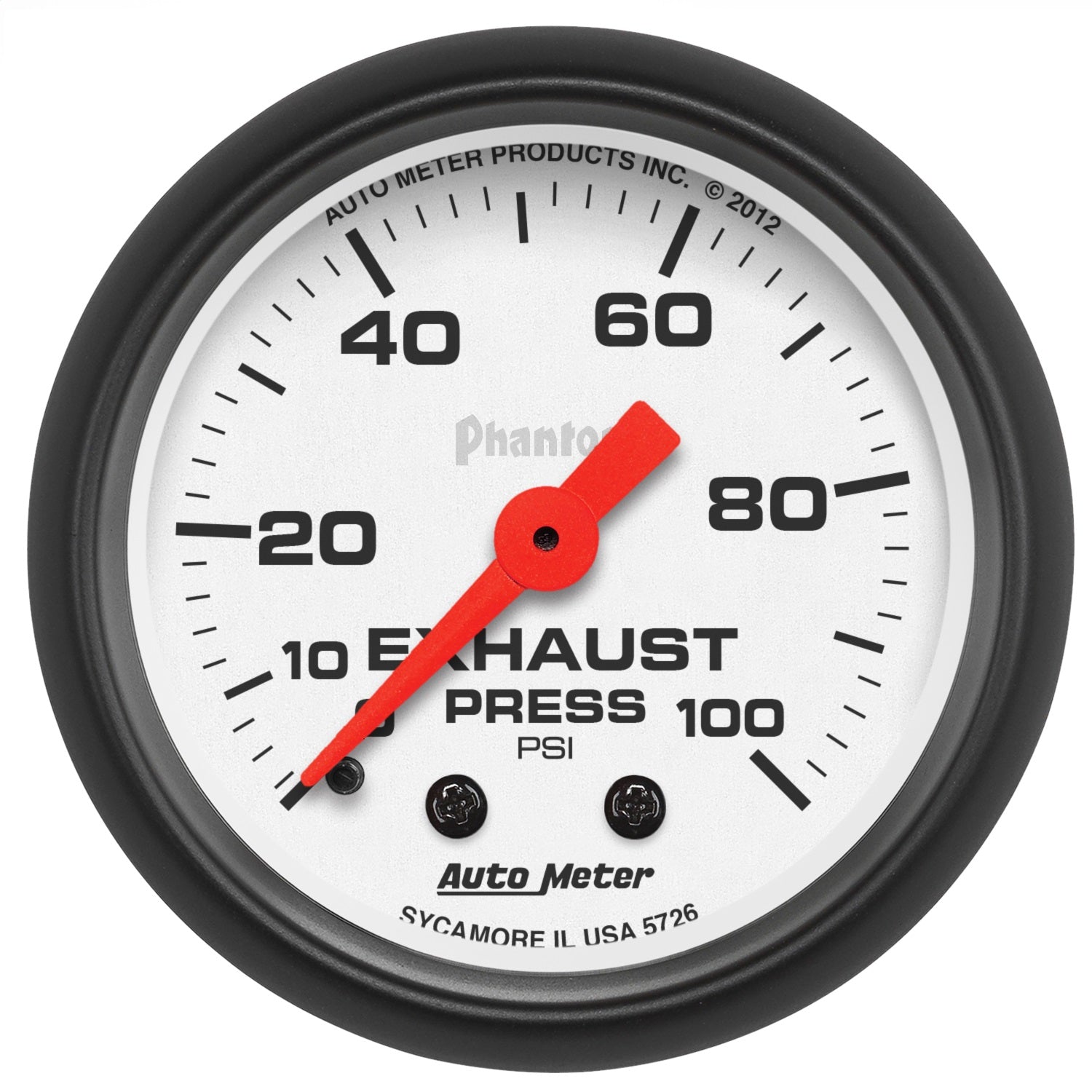AutoMeter 5726 GAUGE; EXHAUST PRESS; 2 1/16in.; 100PSI; MECHANICAL; PHANTOM AutoMeter 5726