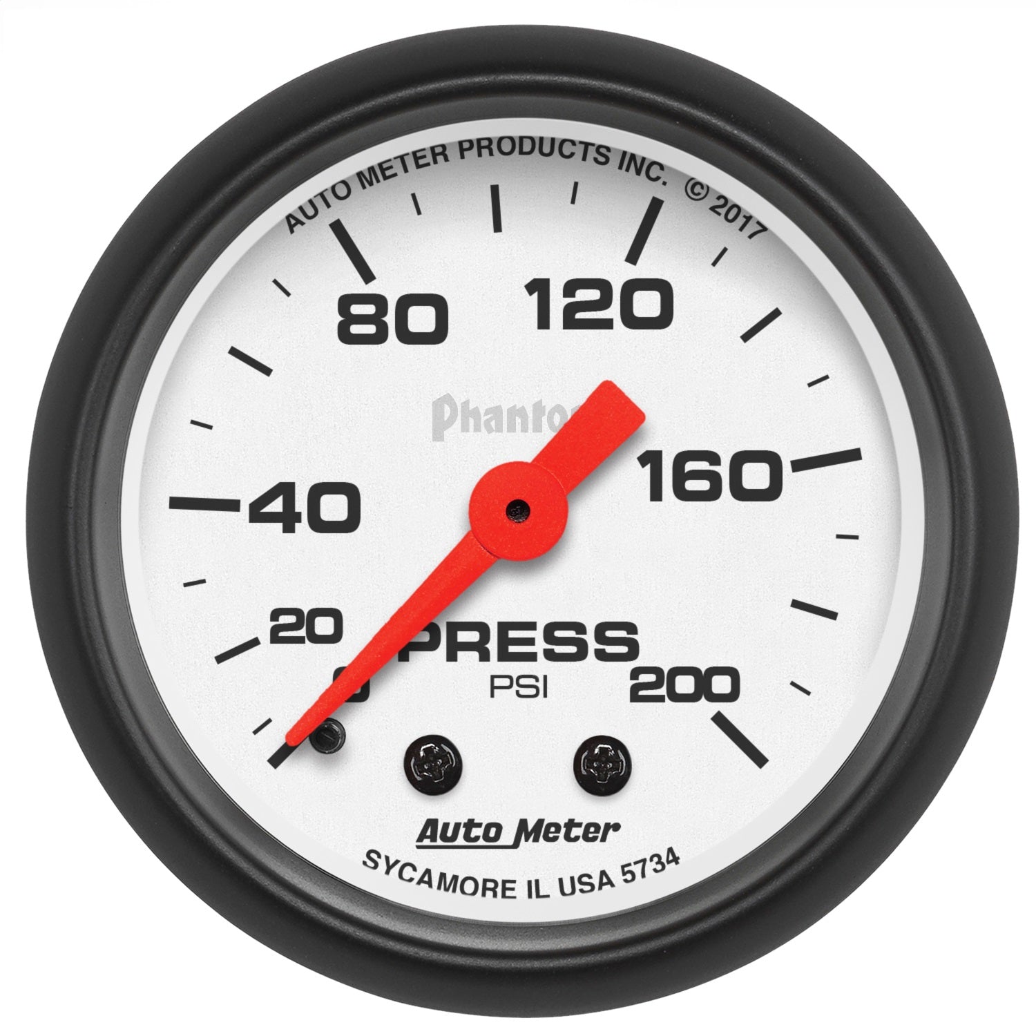 AutoMeter 5734 GAUGE; PRESSURE; 2 1/16in.; 200PSI; MECHANICAL; PHANTOM AutoMeter 5734