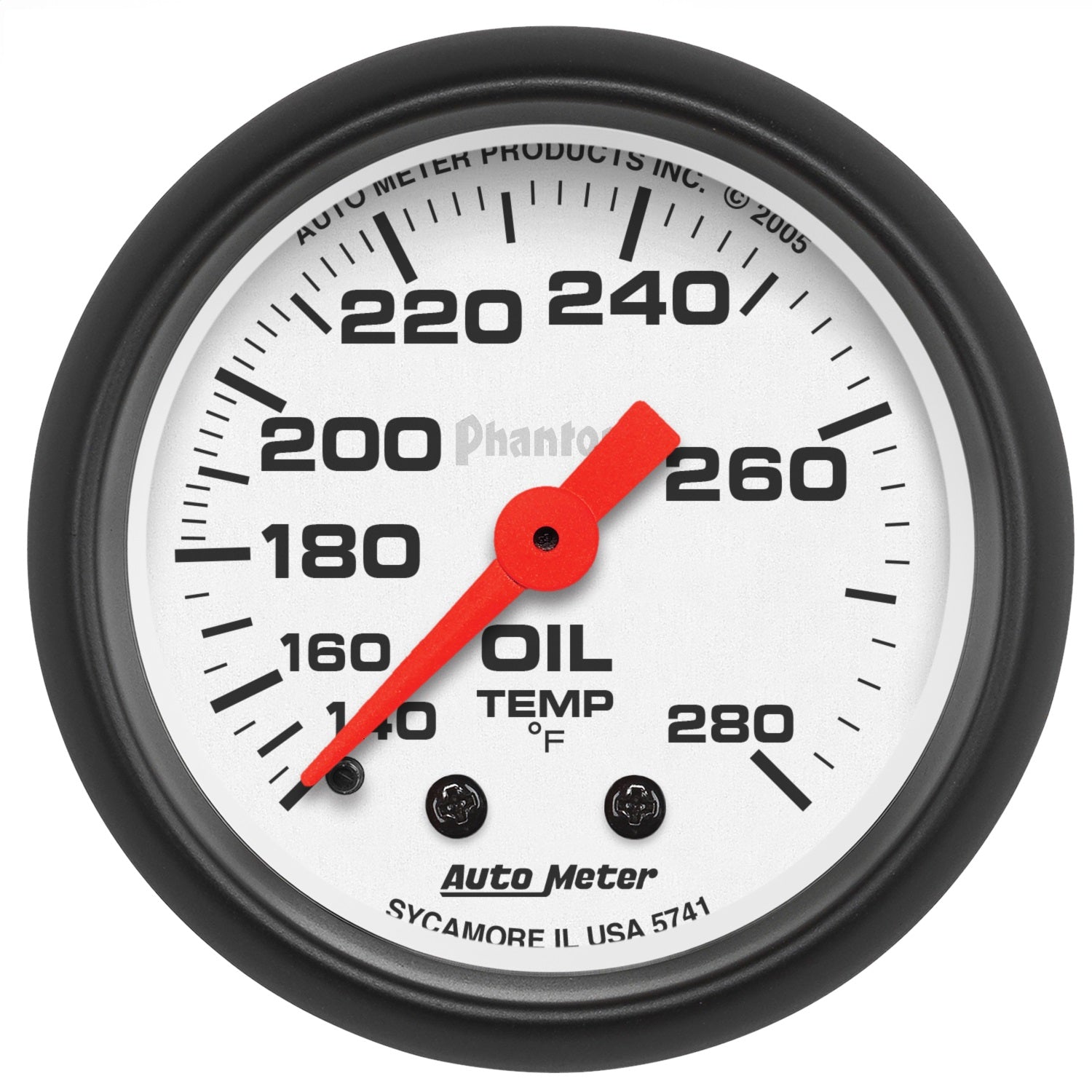 AutoMeter 5741 GAUGE; OIL TEMP; 2 1/16in.; 140-280deg.F; MECHANICAL; PHANTOM AutoMeter 5741