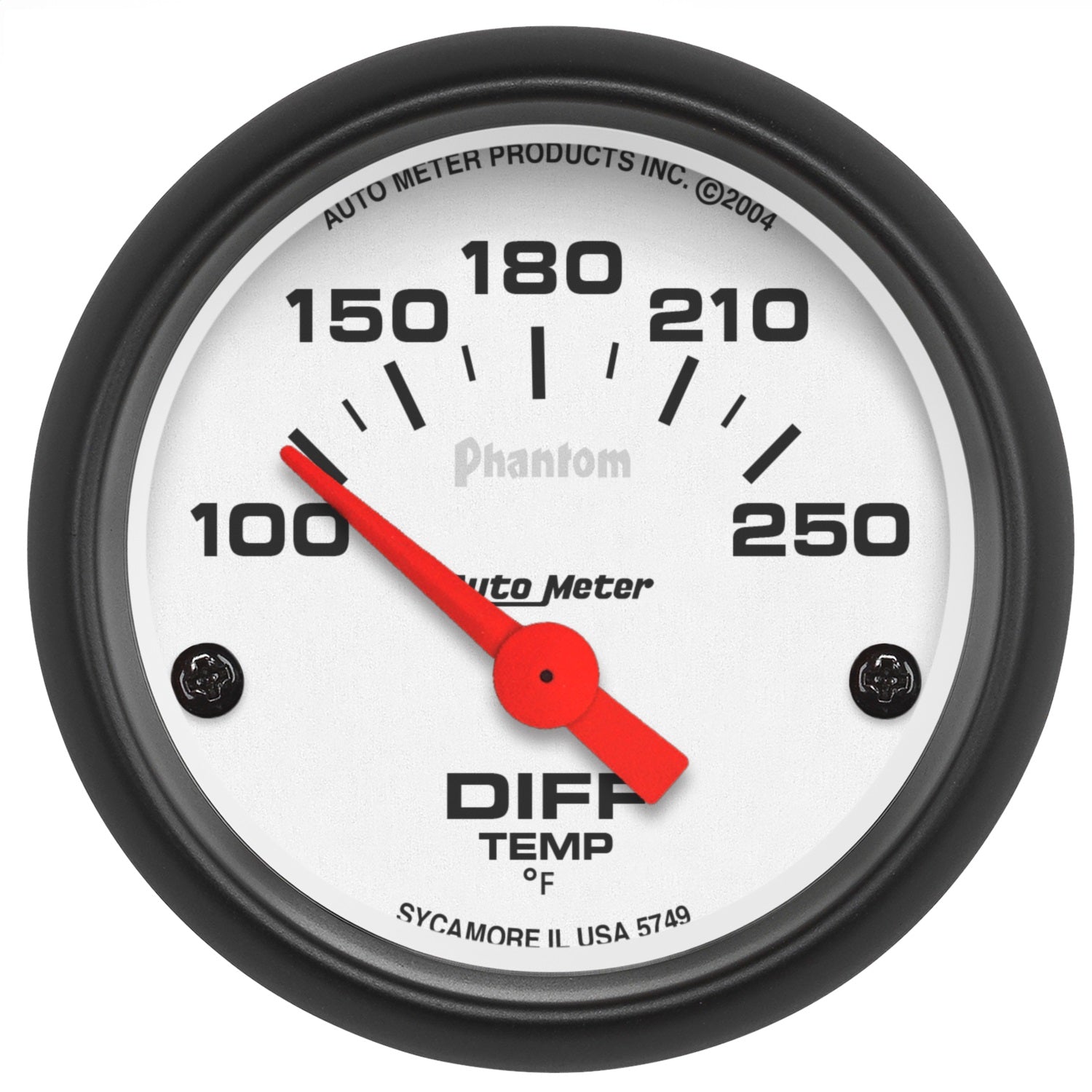AutoMeter 5749 GAUGE; DIFFERENTIAL TEMP; 2 1/16in.; 100-250deg.F; ELECTRIC; PHANTOM AutoMeter 5749