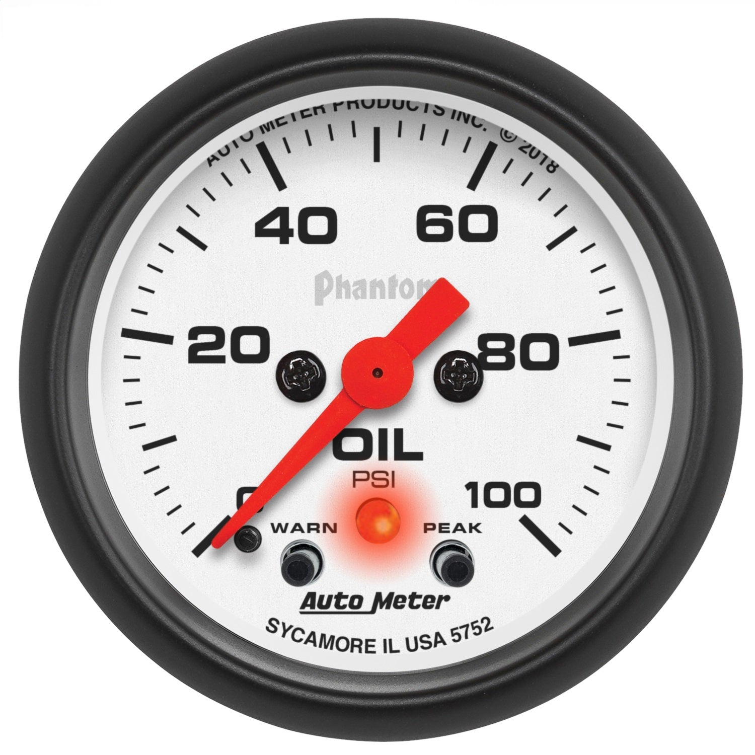 AutoMeter 5752 GAUGE; OIL PRESS; 2 1/16in.; 100PSI; DIGITAL STEPPER MOTOR W/PK/WRN; PHANTOM AutoMeter 5752