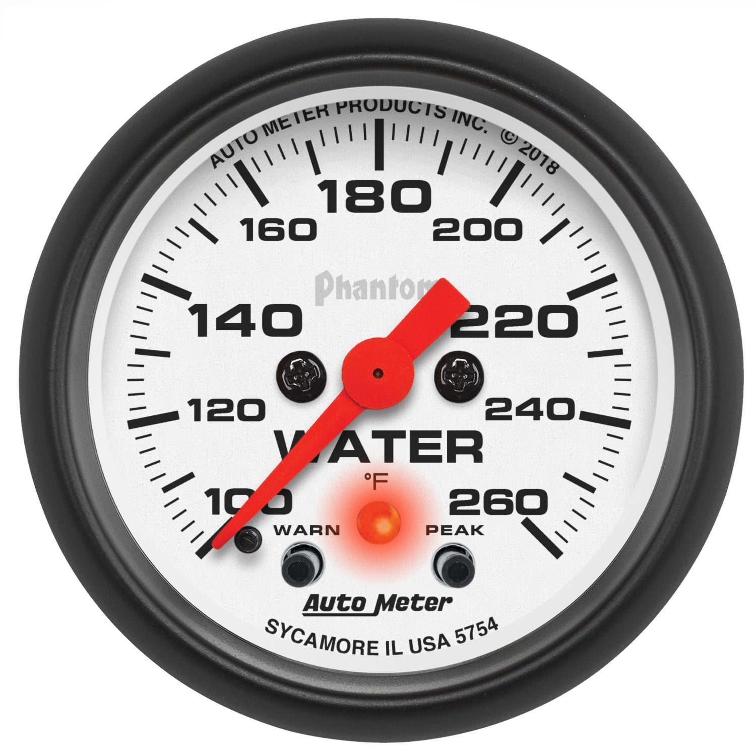 AutoMeter 5754 GAUGE; WATER TEMP; 2 1/16in.; 260deg.F; DIGITAL STEPPER MOTOR W/PK/WRN; PHANTOM AutoMeter 5754