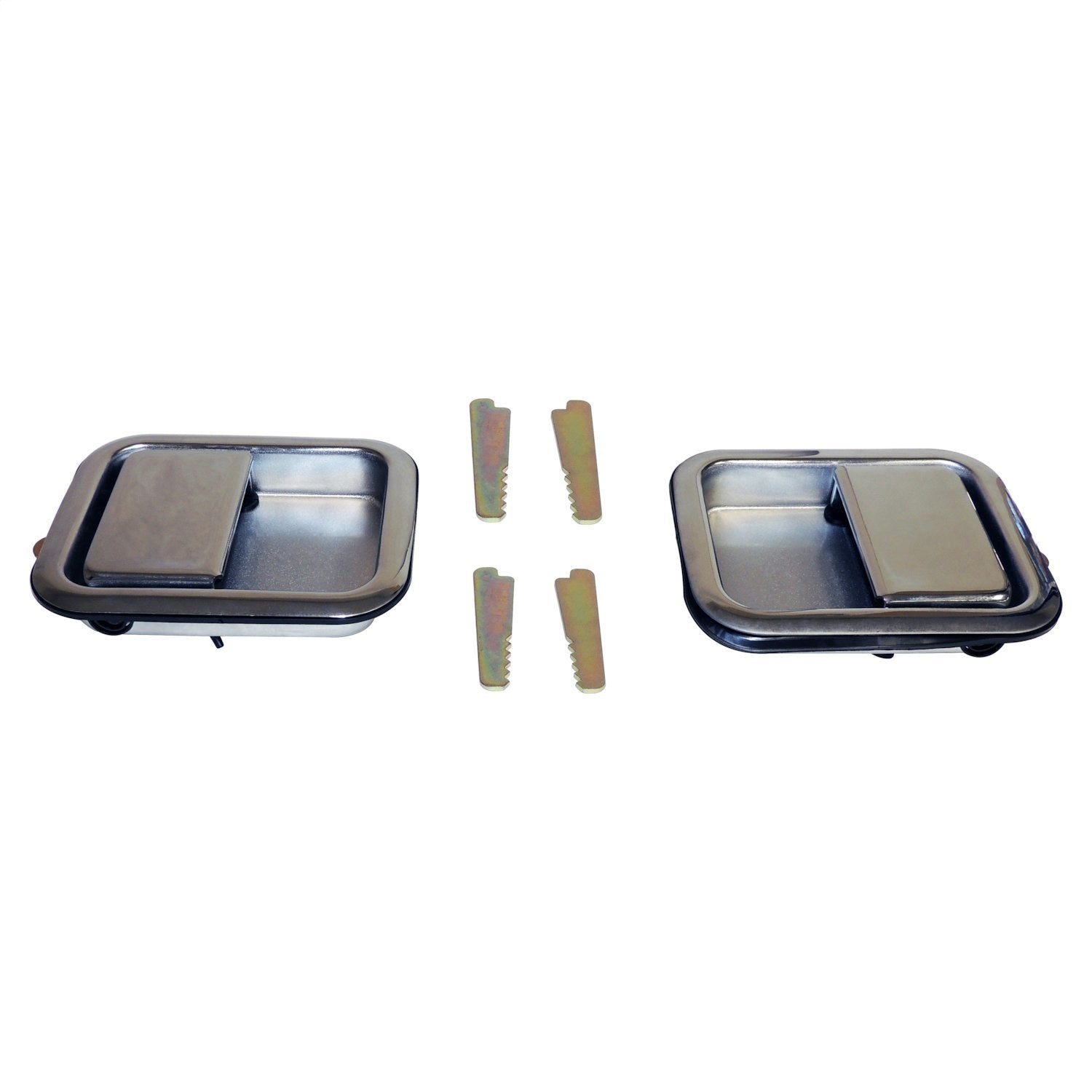 Crown Automotive Jeep Replacement 5758172K Exterior Door Handle Kit; Chrome Handles/4 Keepers; w/Full Steel Doors; Crown Automotive Jeep Replacement 5758172K