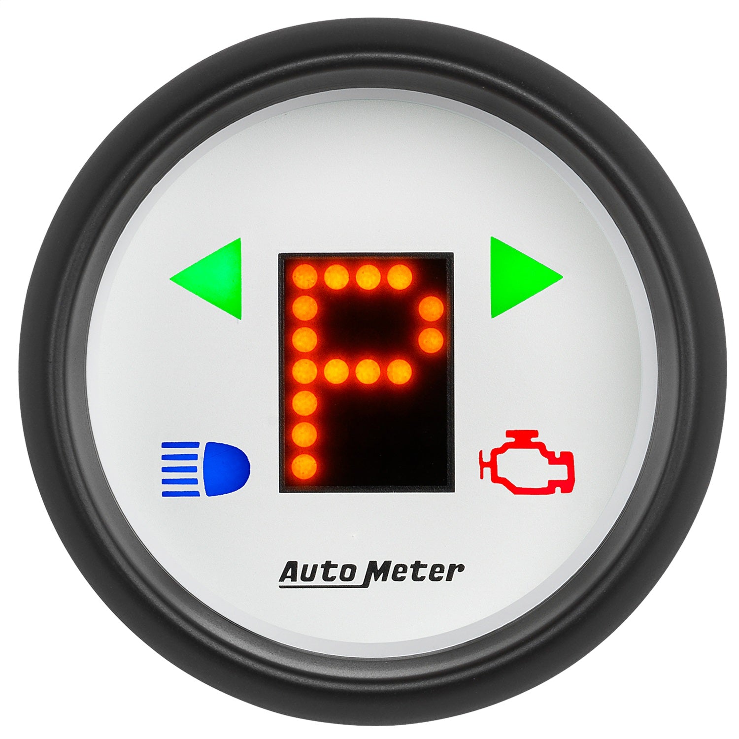 AutoMeter 5759 GAUGE; GEAR POS; 2 1/16in.; INCL INDICATORS; WHITE DIAL; RED LED; BLACK BEZEL AutoMeter 5759