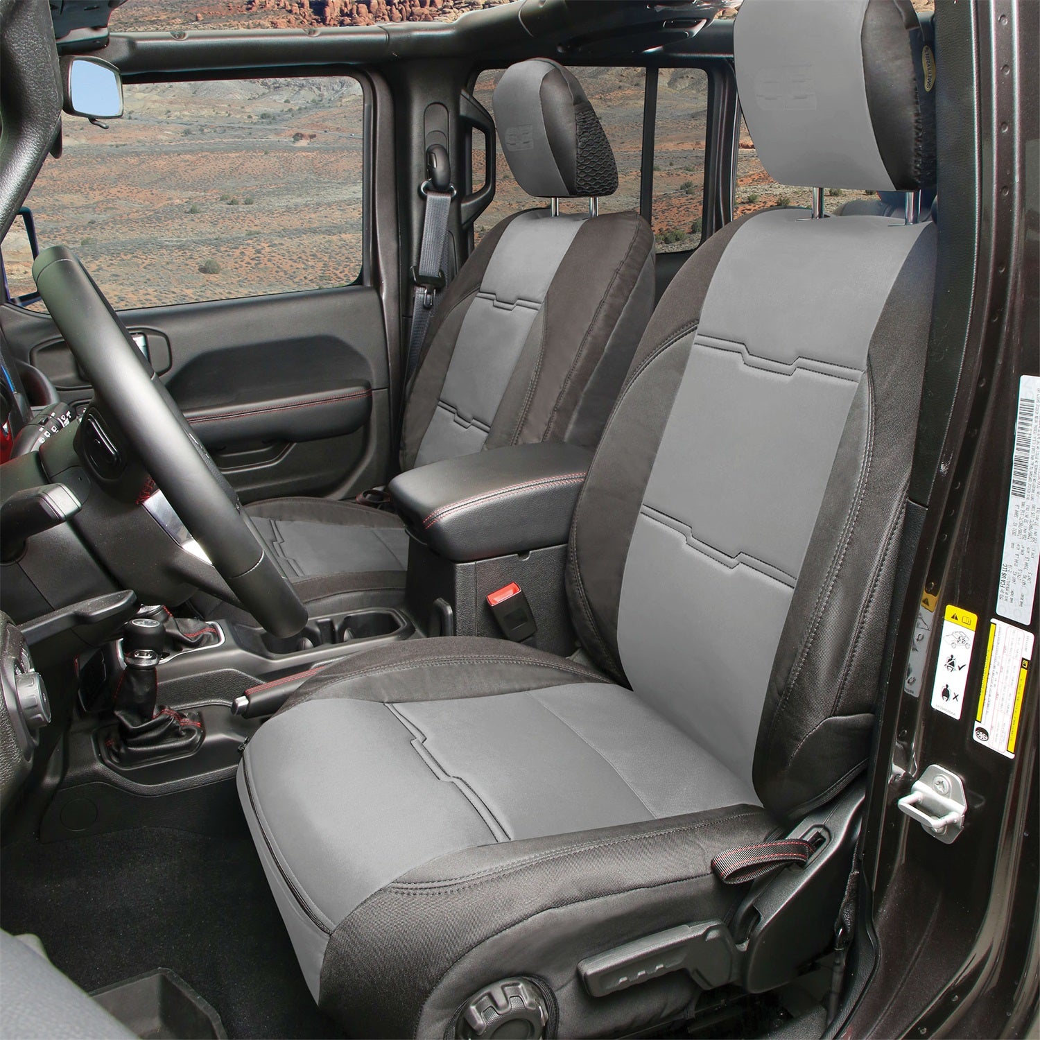 Neoprene Seat Cover; Charcoal/Black; Front/Rear; Gen 2; Smittybilt 577122