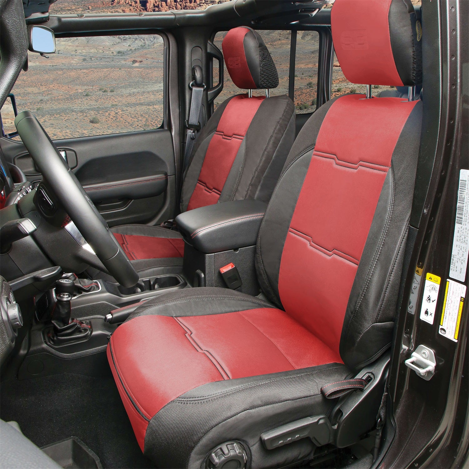 Neoprene Seat Cover; Red/Black; Front/Rear; Gen 2; Smittybilt 577130