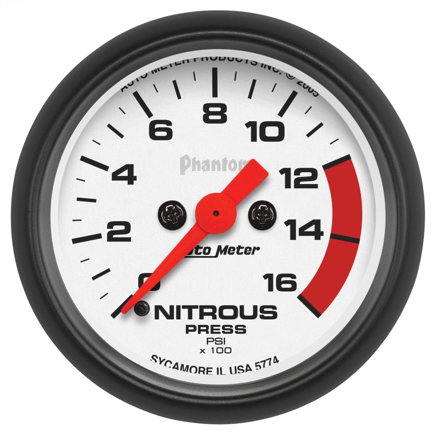 AutoMeter 5774 GAUGE; NITROUS PRESSURE; 2 1/16in.; 1600PSI; DIGITAL STEPPER MOTOR; PHANTOM AutoMeter 5774