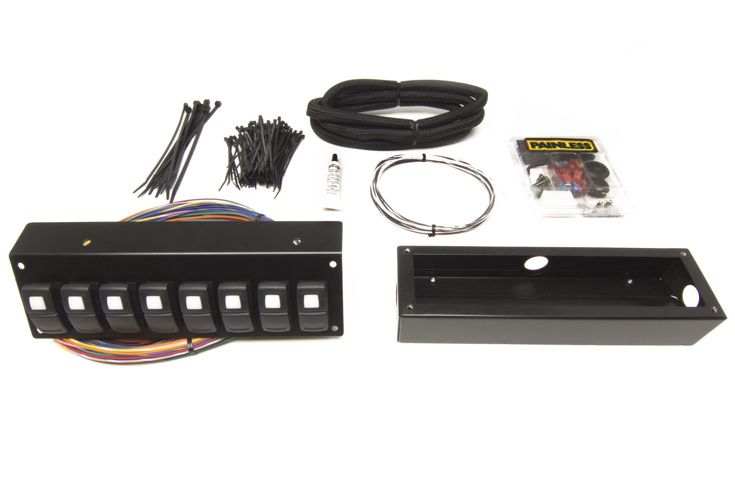 Painless Wiring 58103 Track Rocker 8-Switch Panel; Flange Mount; Painless Wiring 58103