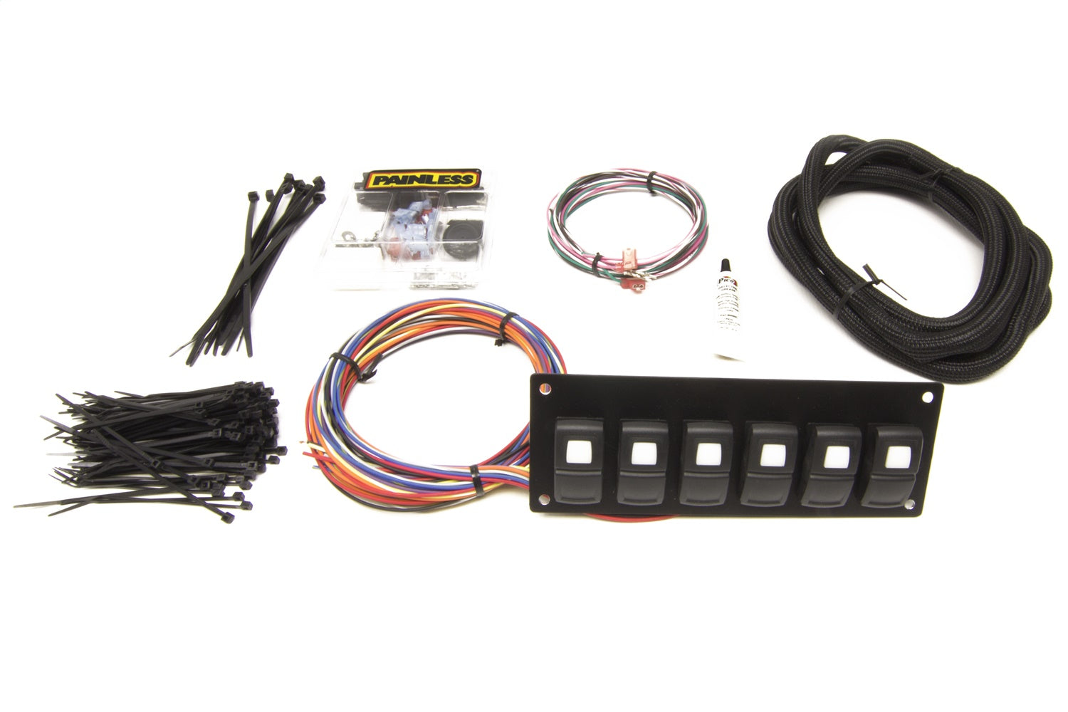 Painless Wiring 58104 Track Rocker 6-Switch Panel; Panel Mount; Painless Wiring 58104