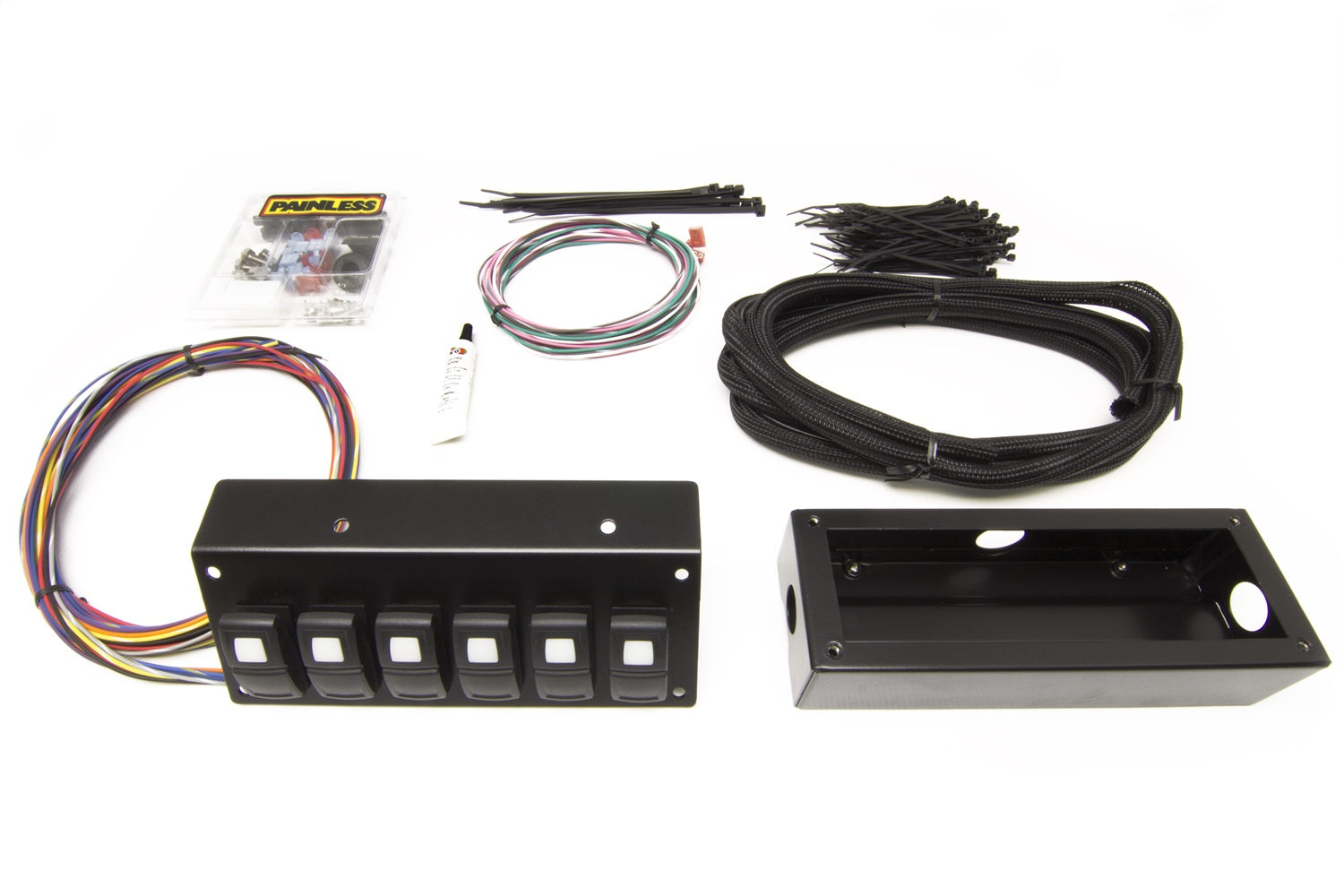 Painless Wiring 58106 Track Rocker 6-Switch Panel; Flange Mount; Painless Wiring 58106