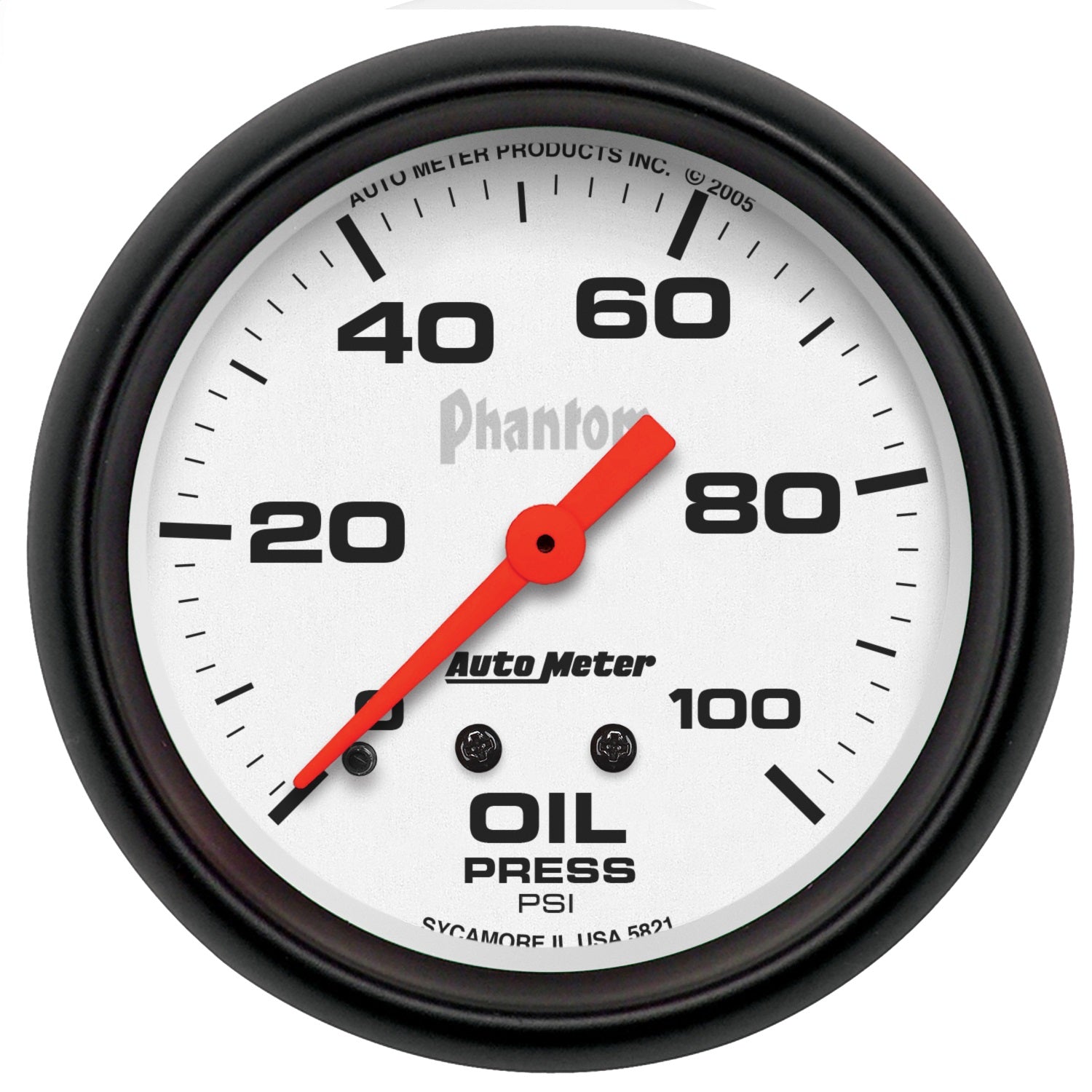 AutoMeter 5821 GAUGE; OIL PRESSURE; 2 5/8in.; 100PSI; MECHANICAL; PHANTOM AutoMeter 5821