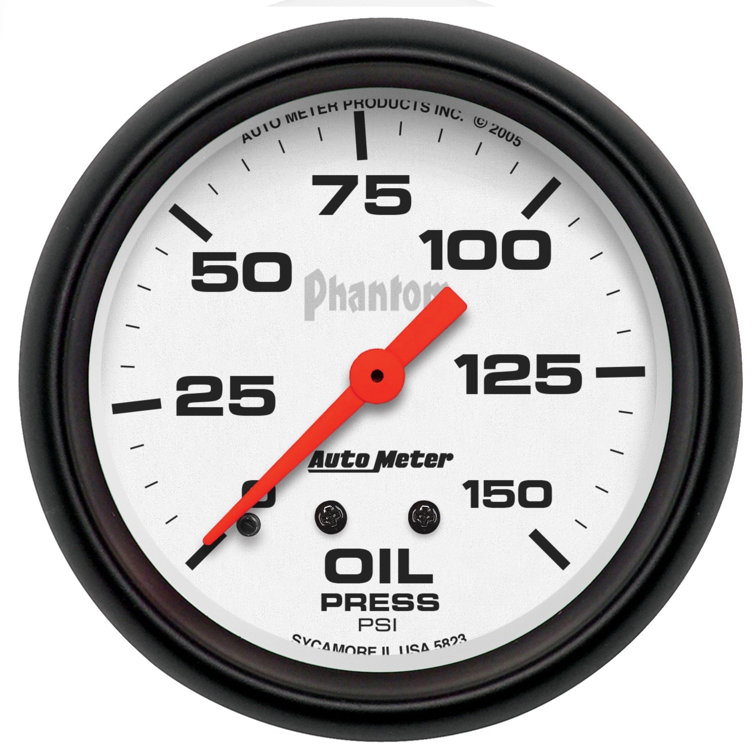 AutoMeter 5823 GAUGE; OIL PRESSURE; 2 5/8in.; 150PSI; MECHANICAL; PHANTOM AutoMeter 5823