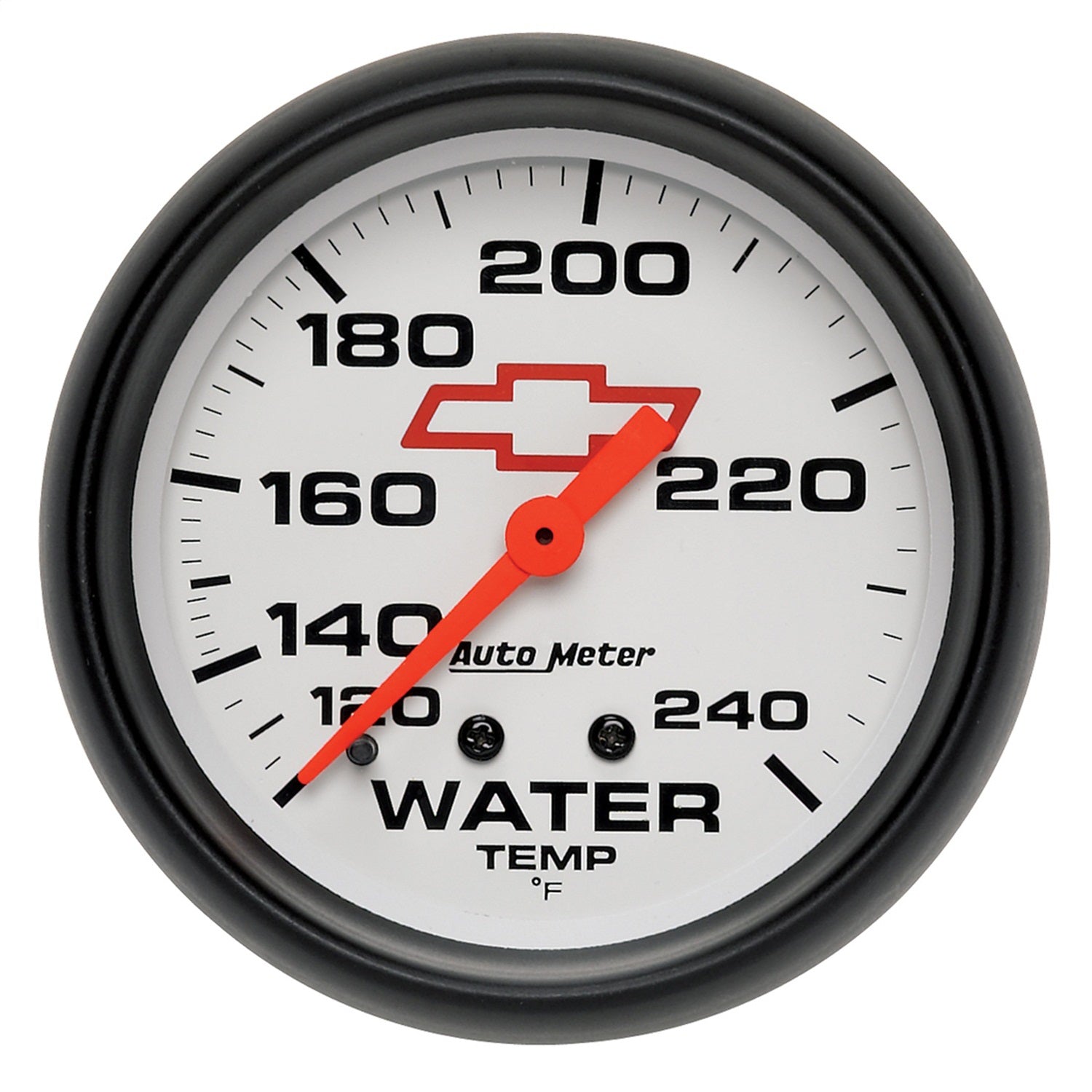 AutoMeter 5832-00406 GAUGE; WATER TEMP; 2 5/8in.; 120-240deg.F; MECHANICAL; CHEVY RED BOWTIE; WHITE AutoMeter 5832-00406