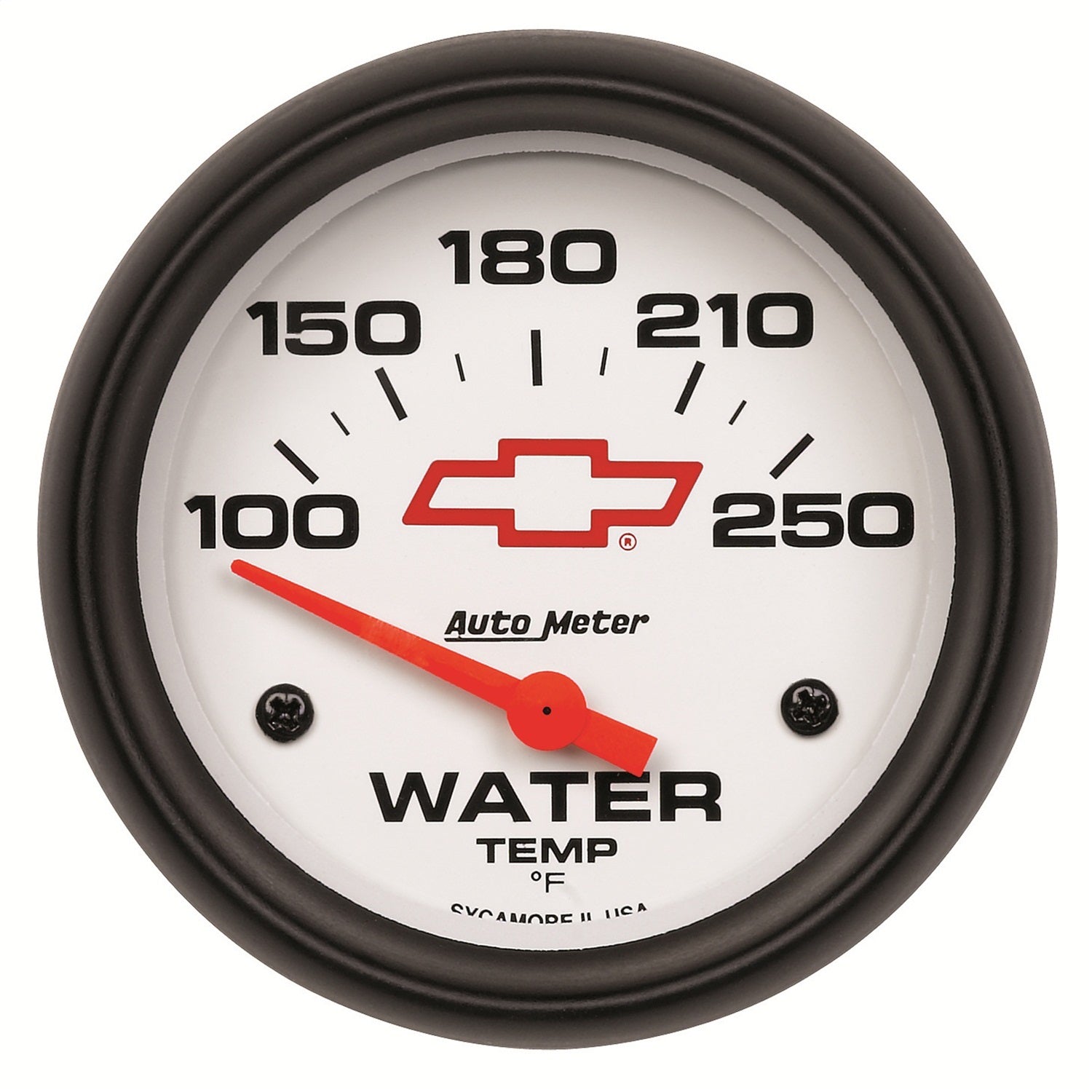 AutoMeter 5837-00406 GAUGE; WATER TEMP; 2 5/8in.; 100-250deg.F; ELECTRIC; CHEVY RED BOWTIE; WHITE AutoMeter 5837-00406