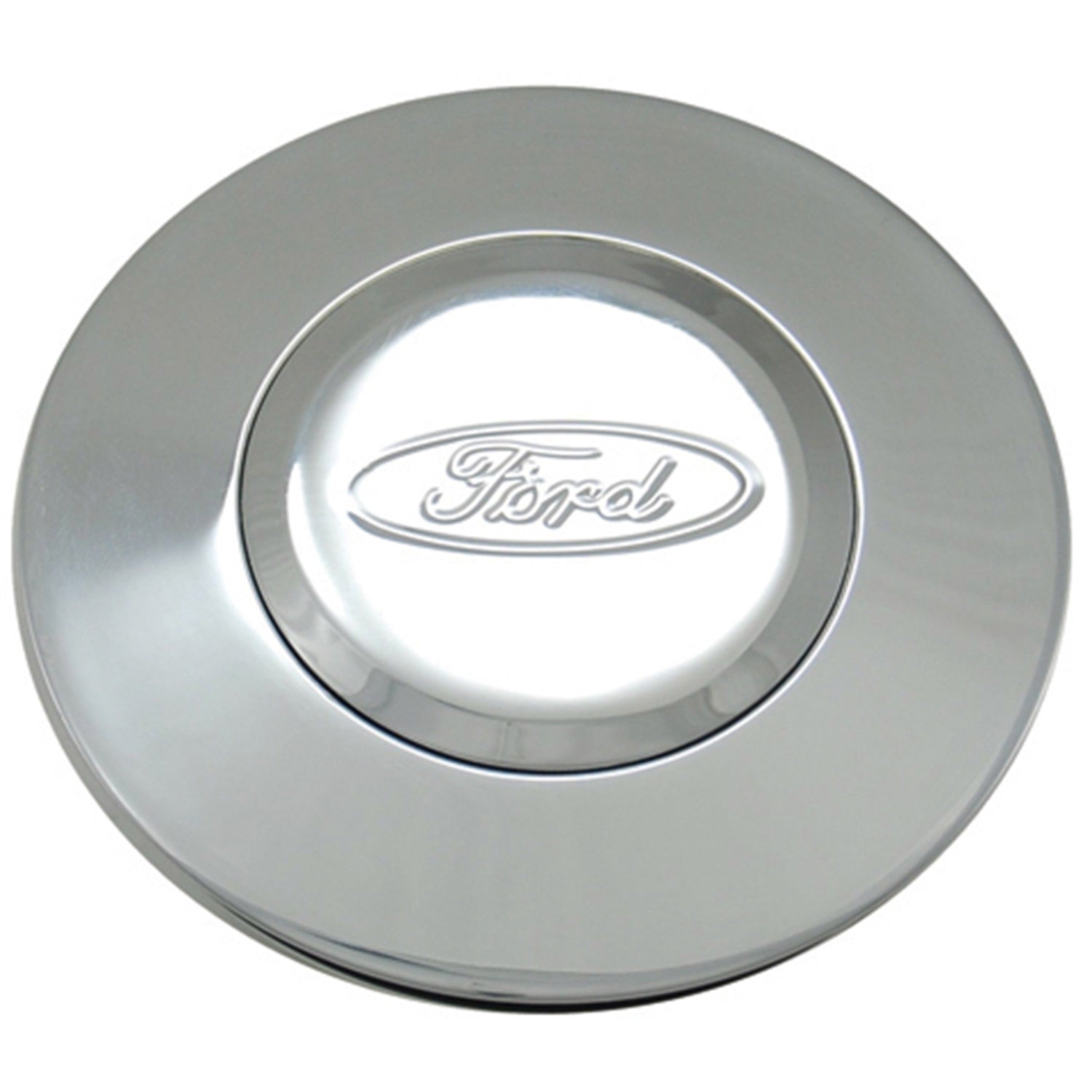 Grant 5865 Banjo Style Billet Horn Button; w/Ford Logo; Polished; Grant 5865