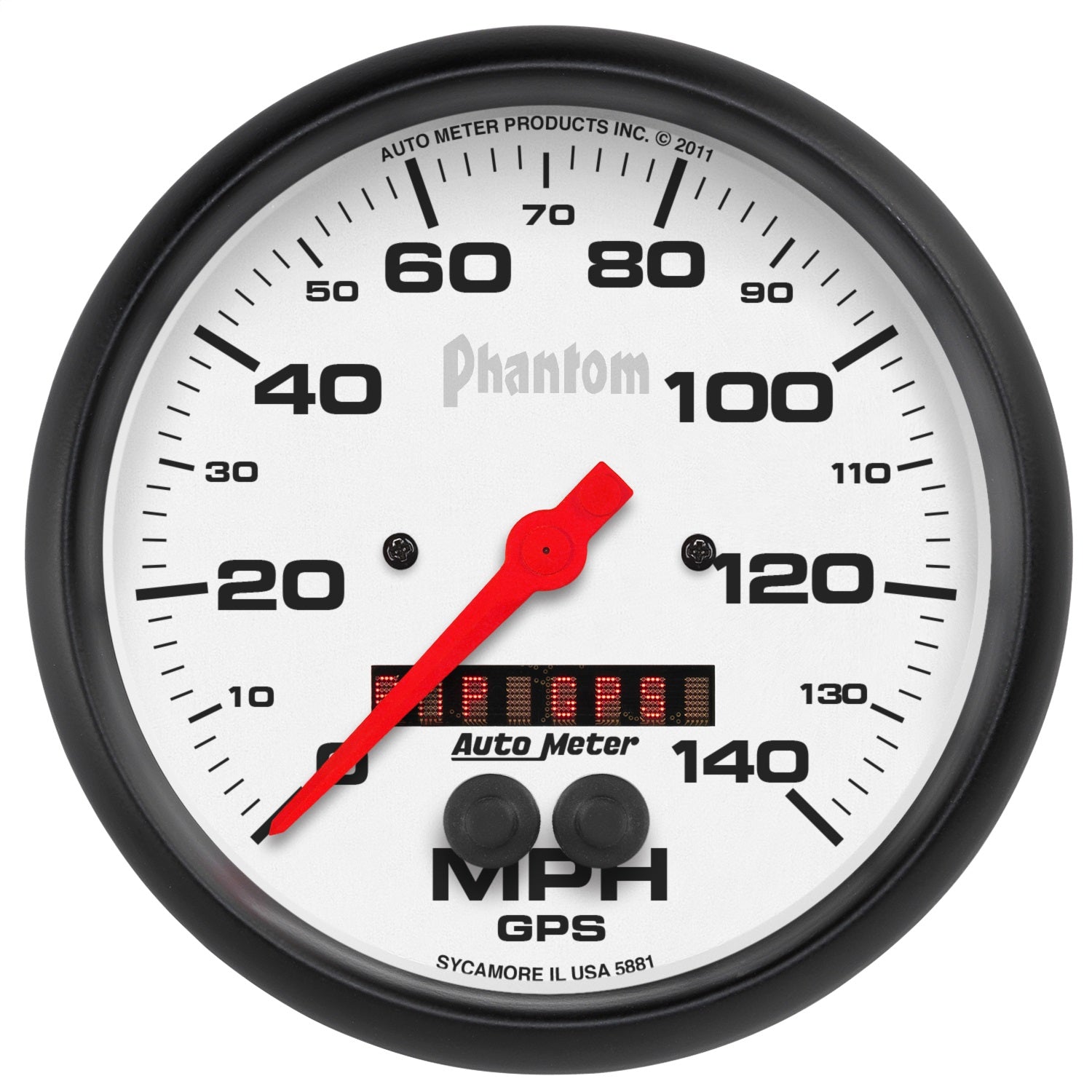 AutoMeter 5881 GAUGE; SPEEDOMETER; 5in.; 140MPH; GPS; PHANTOM AutoMeter 5881