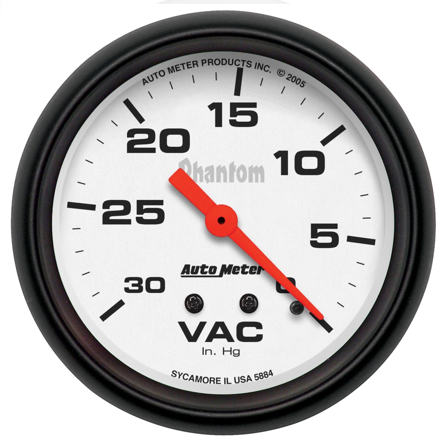 AutoMeter 5884 GAUGE; VACUUM; 2 5/8in.; 30INHG; MECHANICAL; PHANTOM AutoMeter 5884