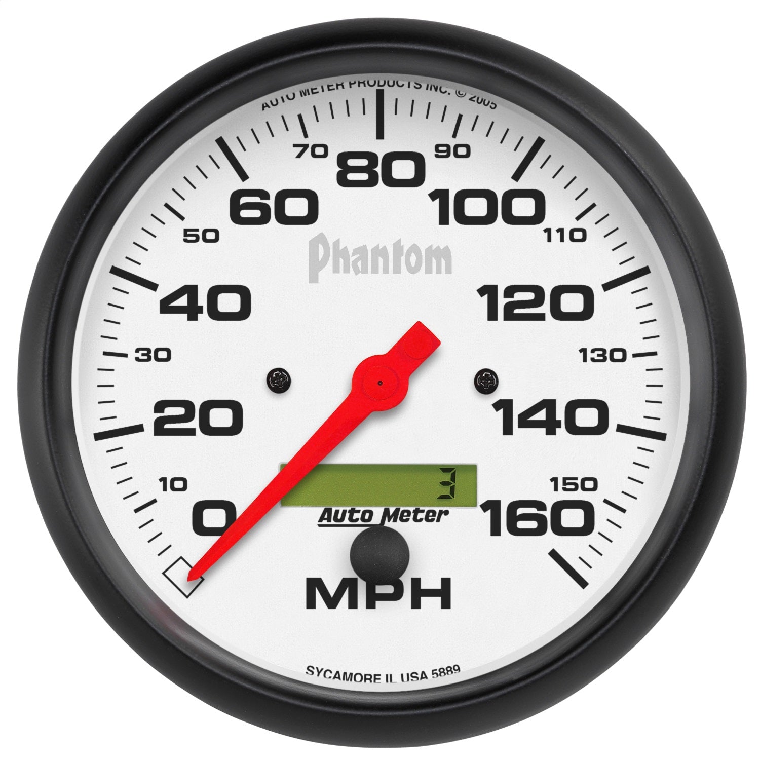AutoMeter 5889 GAUGE; SPEEDO; 5in.; 160MPH; ELEC. PROGRAM W/LCD ODO; PHANTOM AutoMeter 5889