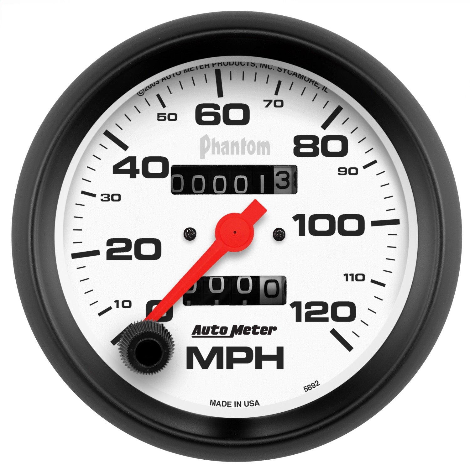AutoMeter 5892 GAUGE; SPEEDOMETER; 3 3/8in.; 120MPH; MECHANICAL; PHANTOM AutoMeter 5892
