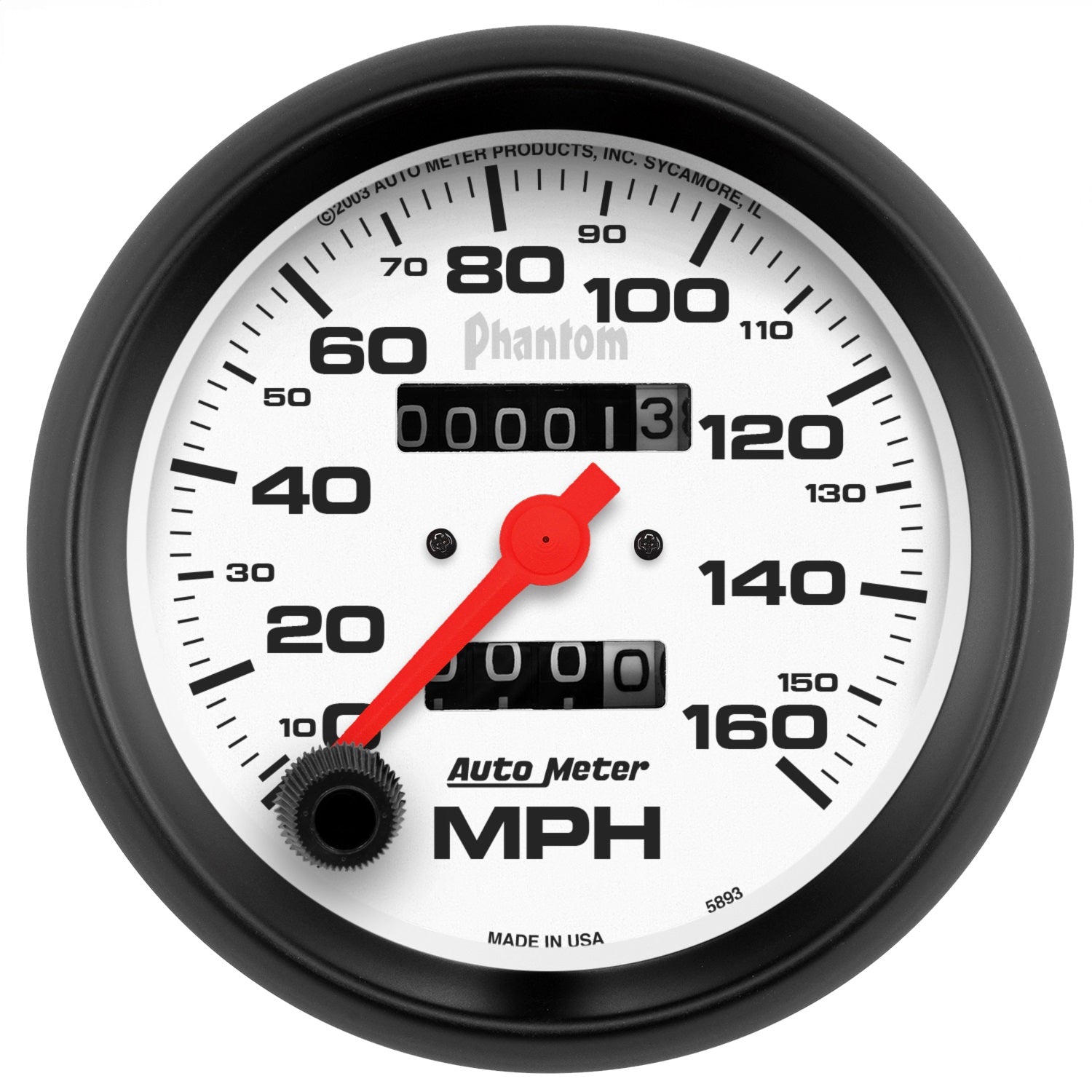 AutoMeter 5893 GAUGE; SPEEDOMETER; 3 3/8in.; 160MPH; MECHANICAL; PHANTOM AutoMeter 5893
