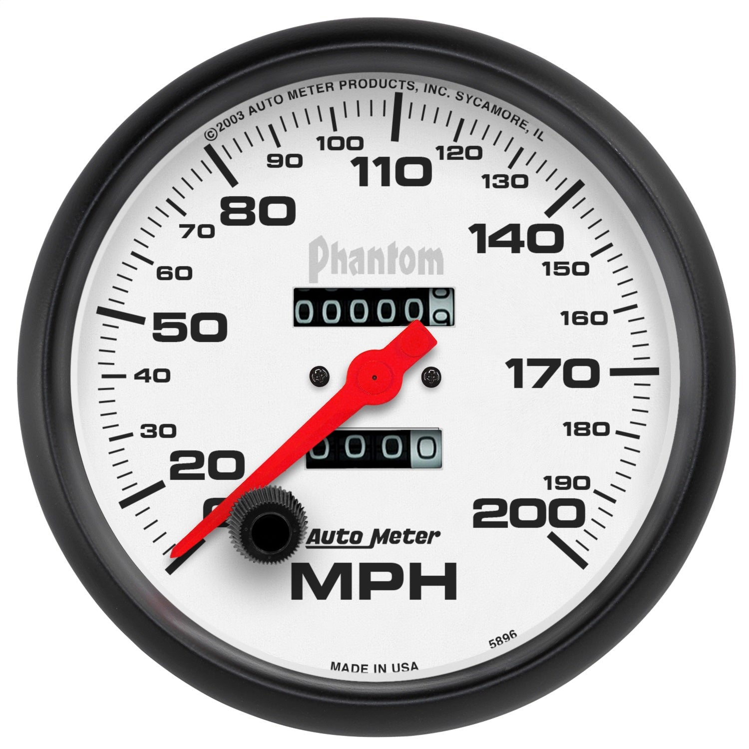 AutoMeter 5896 GAUGE; SPEEDOMETER; 5in.; 200MPH; MECHANICAL; PHANTOM AutoMeter 5896