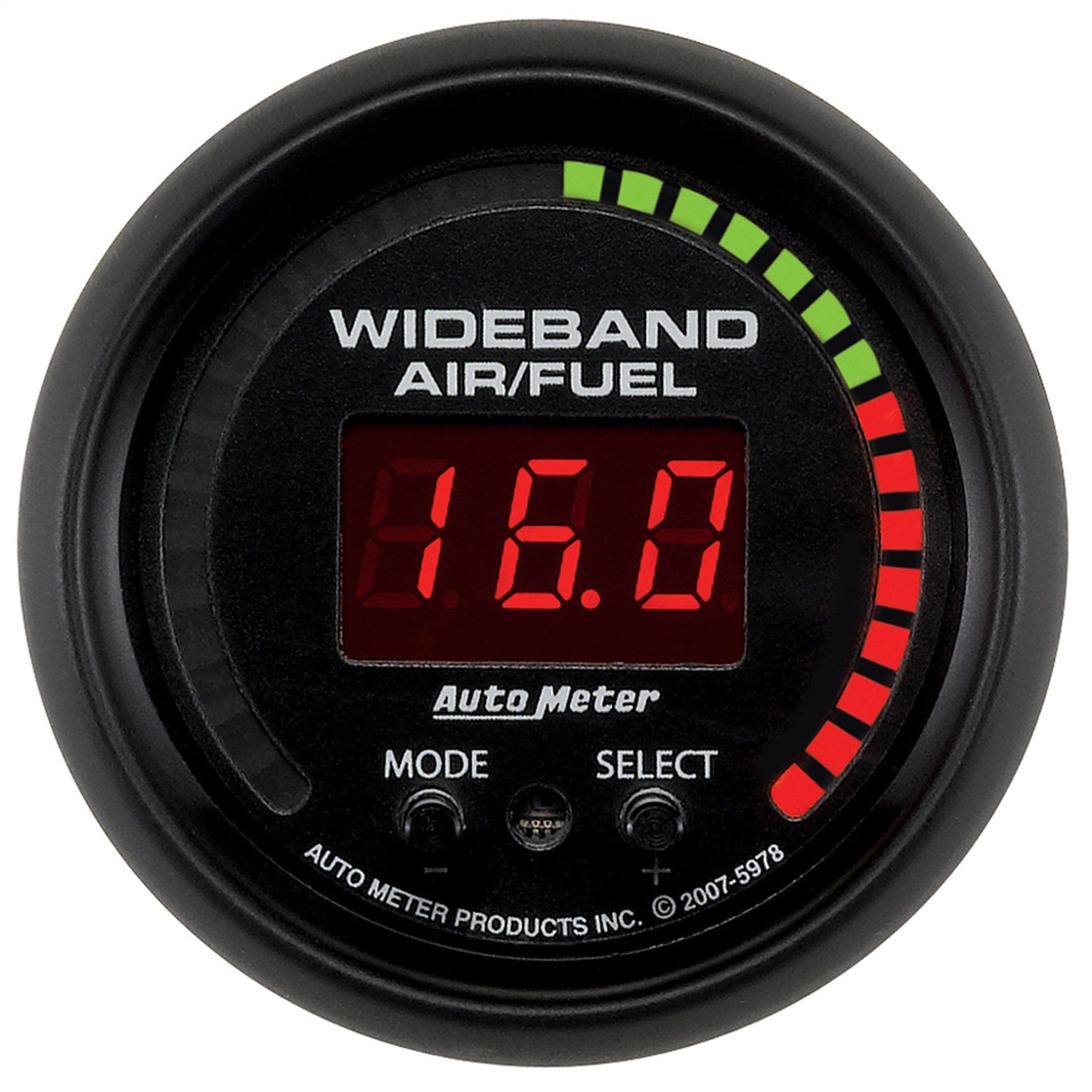AutoMeter 5978 GAUGE; AIR/FUEL RATIO-PRO; 2 1/16in.; 10:1-20:1; DIGITAL W/PEAK/WARN; ES AutoMeter 5978