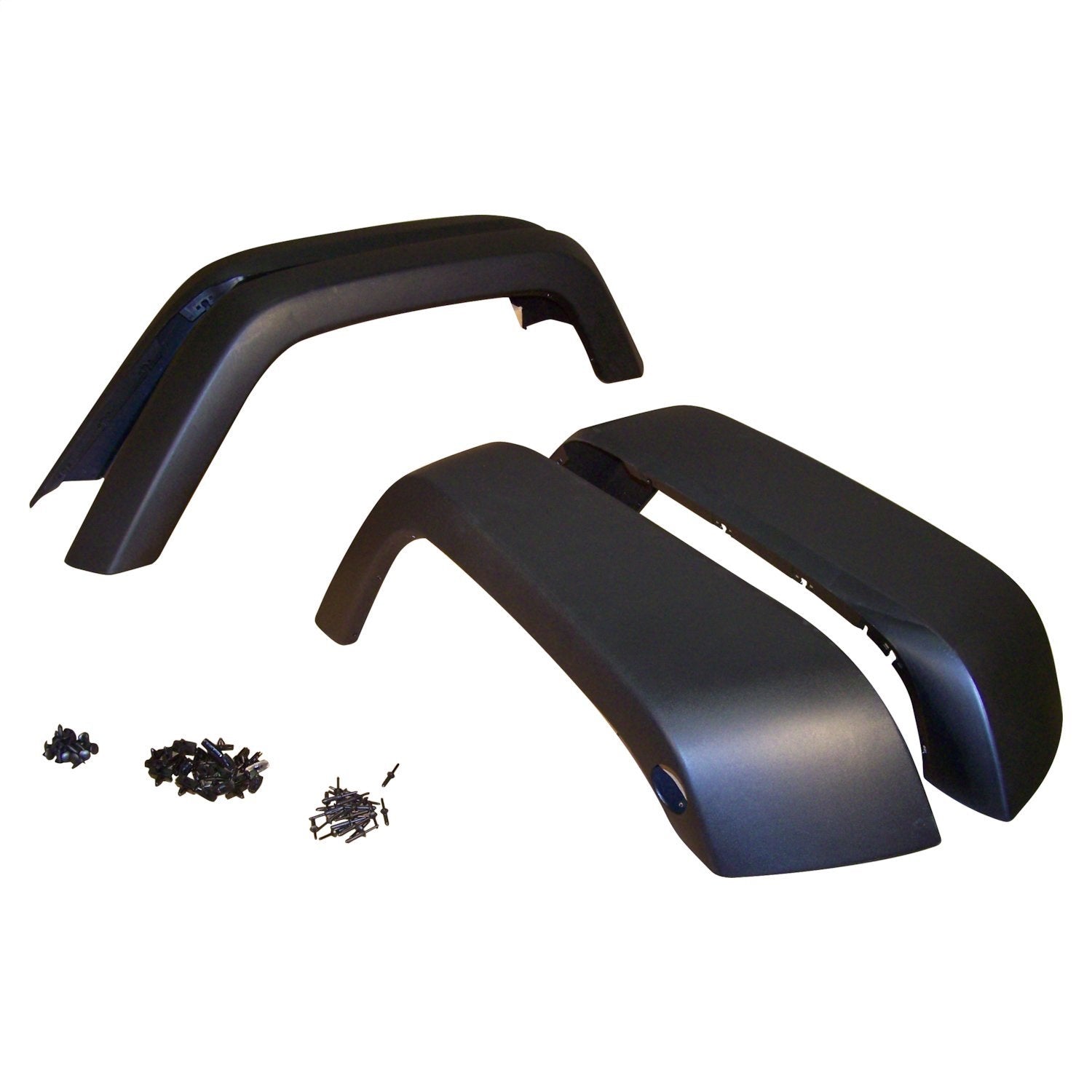 Crown Automotive Jeep Replacement 5KFK Fender Flare Kit; Incl. 4 Black Textured Flares/Retainers/Rivets; Crown Automotive Jeep Replacement 5KFK