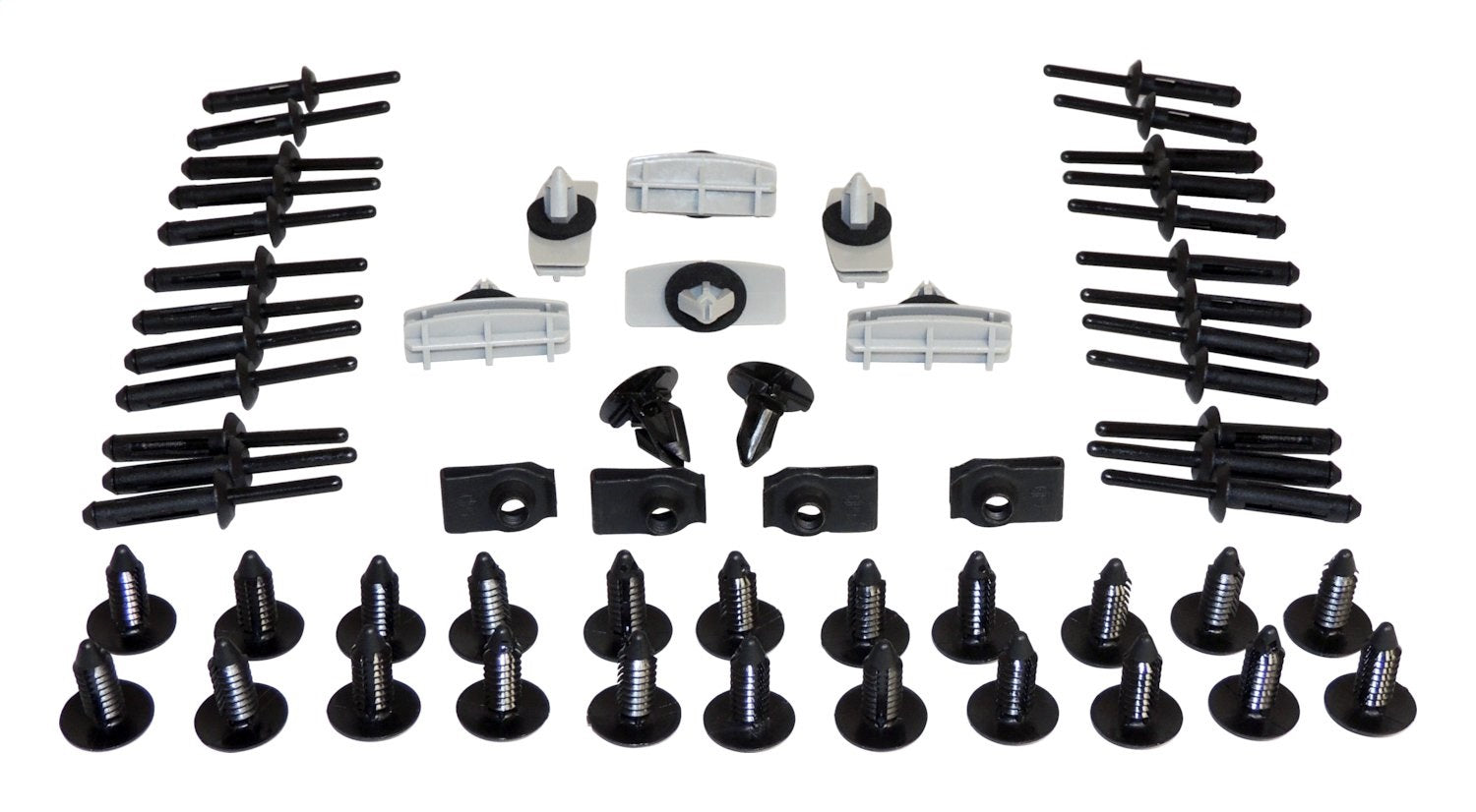 Crown Automotive Jeep Replacement 5KHK Fender Flare Hardware Kit; Includes Clips; Rivets; Retainers; U-Nuts; Crown Automotive Jeep Replacement 5KHK