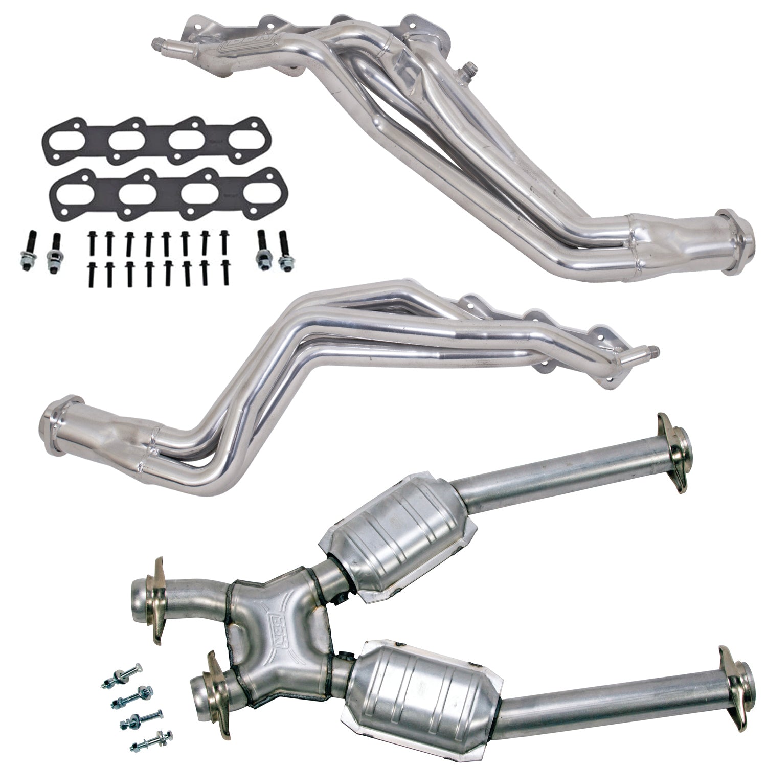 96-98 MUSTANG COBRA 1-5/8 LONG TUBE HEADERS PLUS MID PIPE (SILVER CERAMIC)