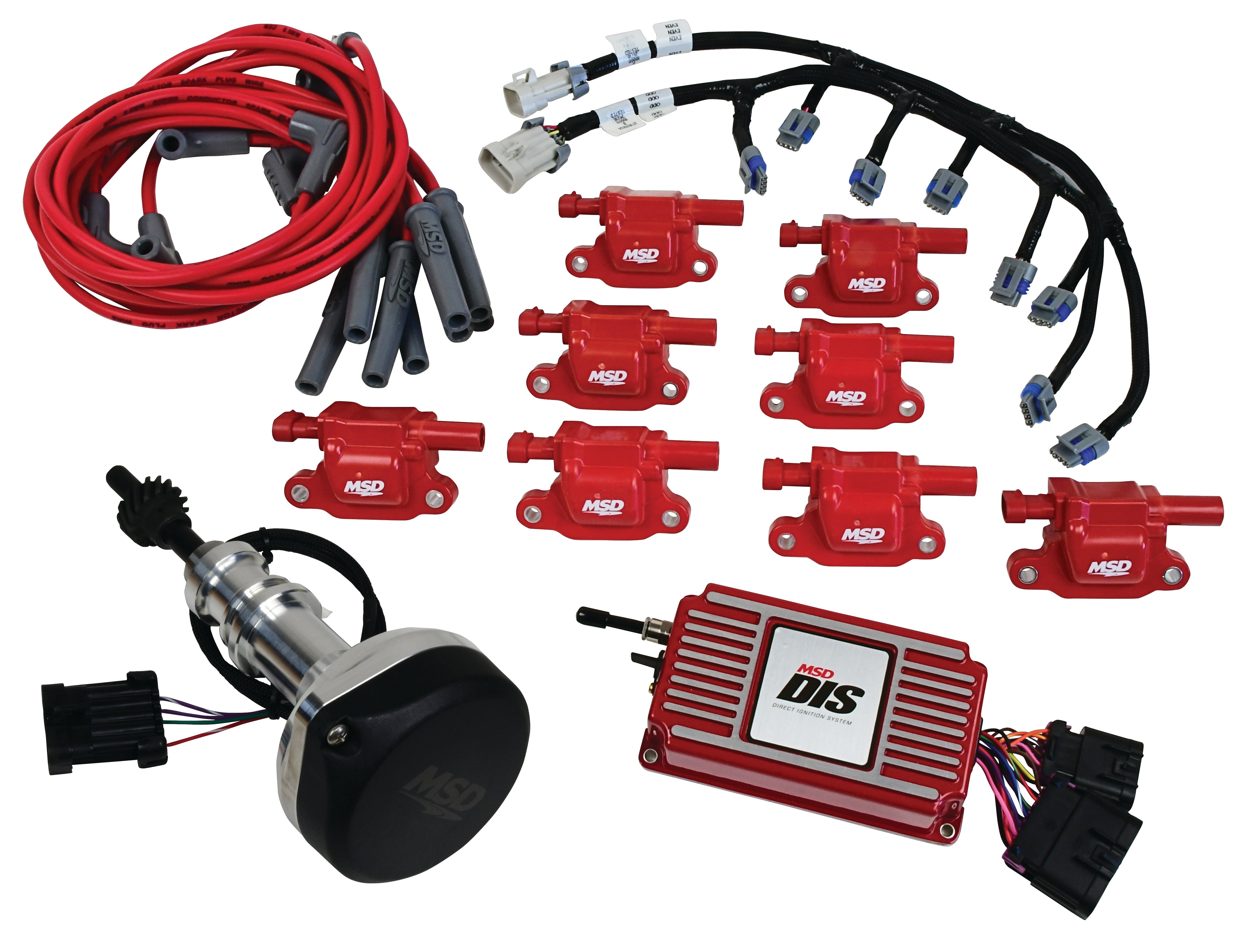MSD DIS Direct Ignition System Kit - Red