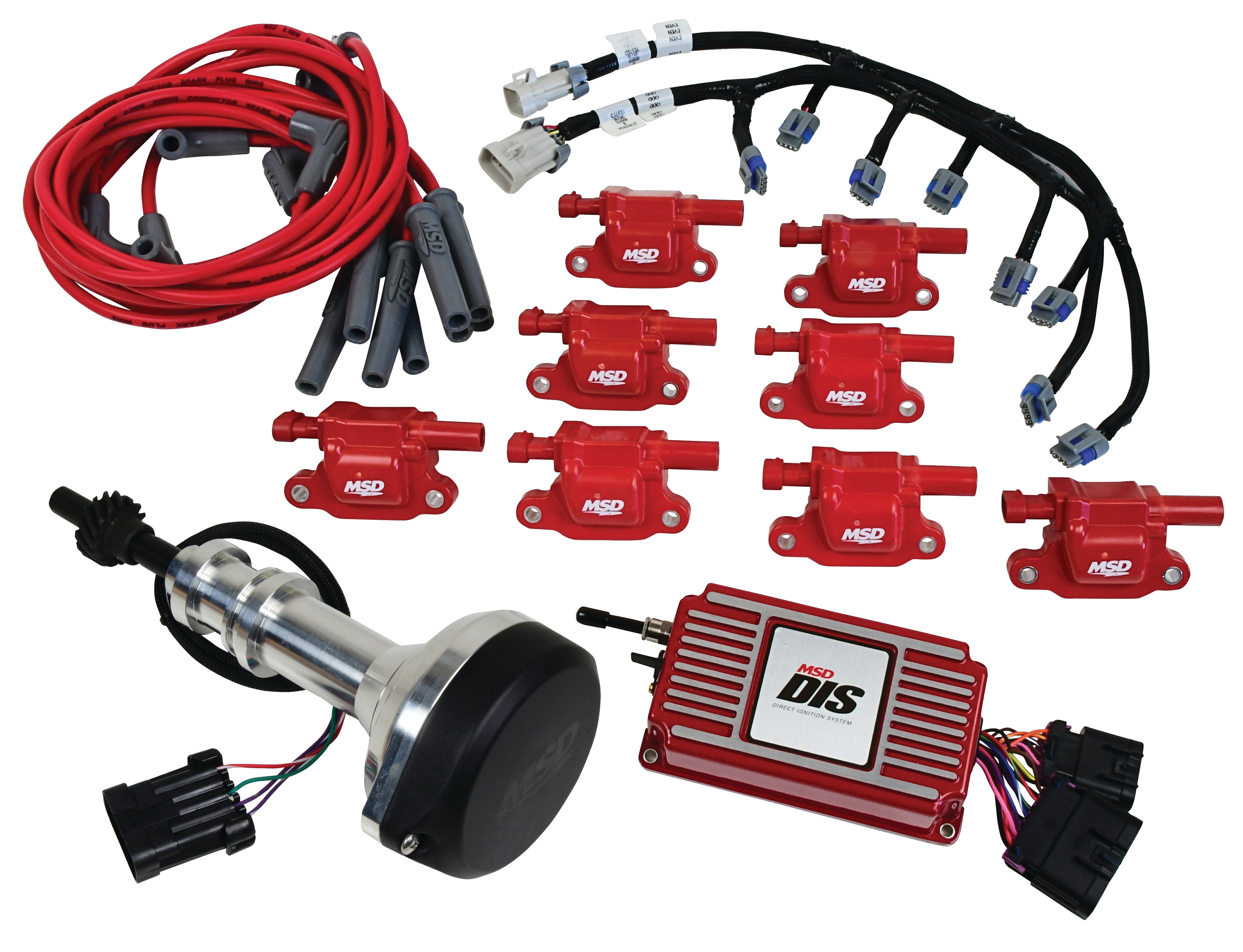 MSD DIS Digital Ignition System Kit - Red